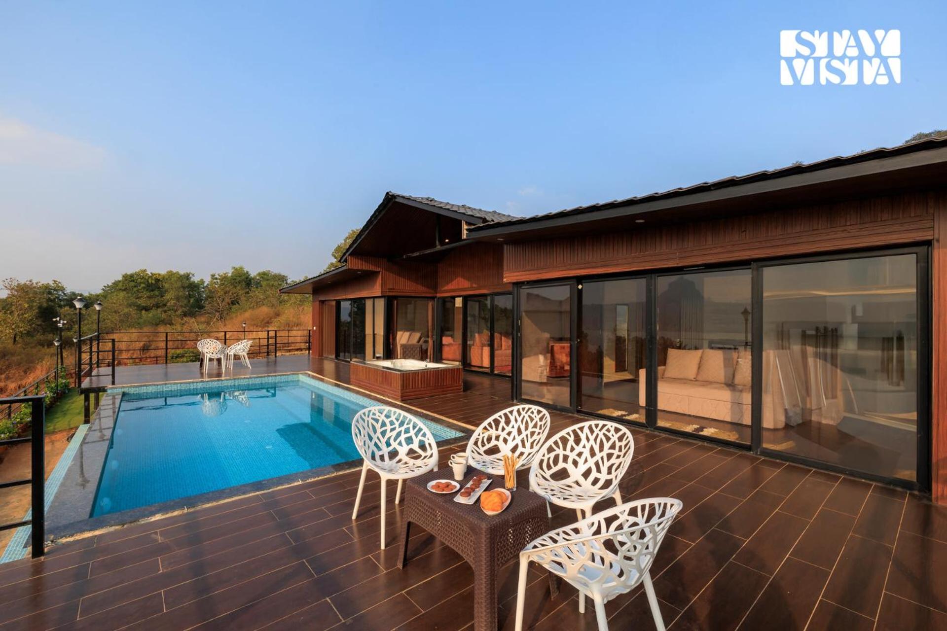 StayVista's Heer's Cottage - Serenity with an Infinity Pool Overlooking the Lake and Jacuzzi Bliss view 3