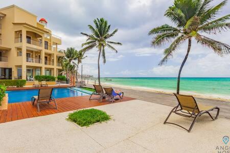 Oceanfront Condo a Block Off 5th in Heart of Playa
