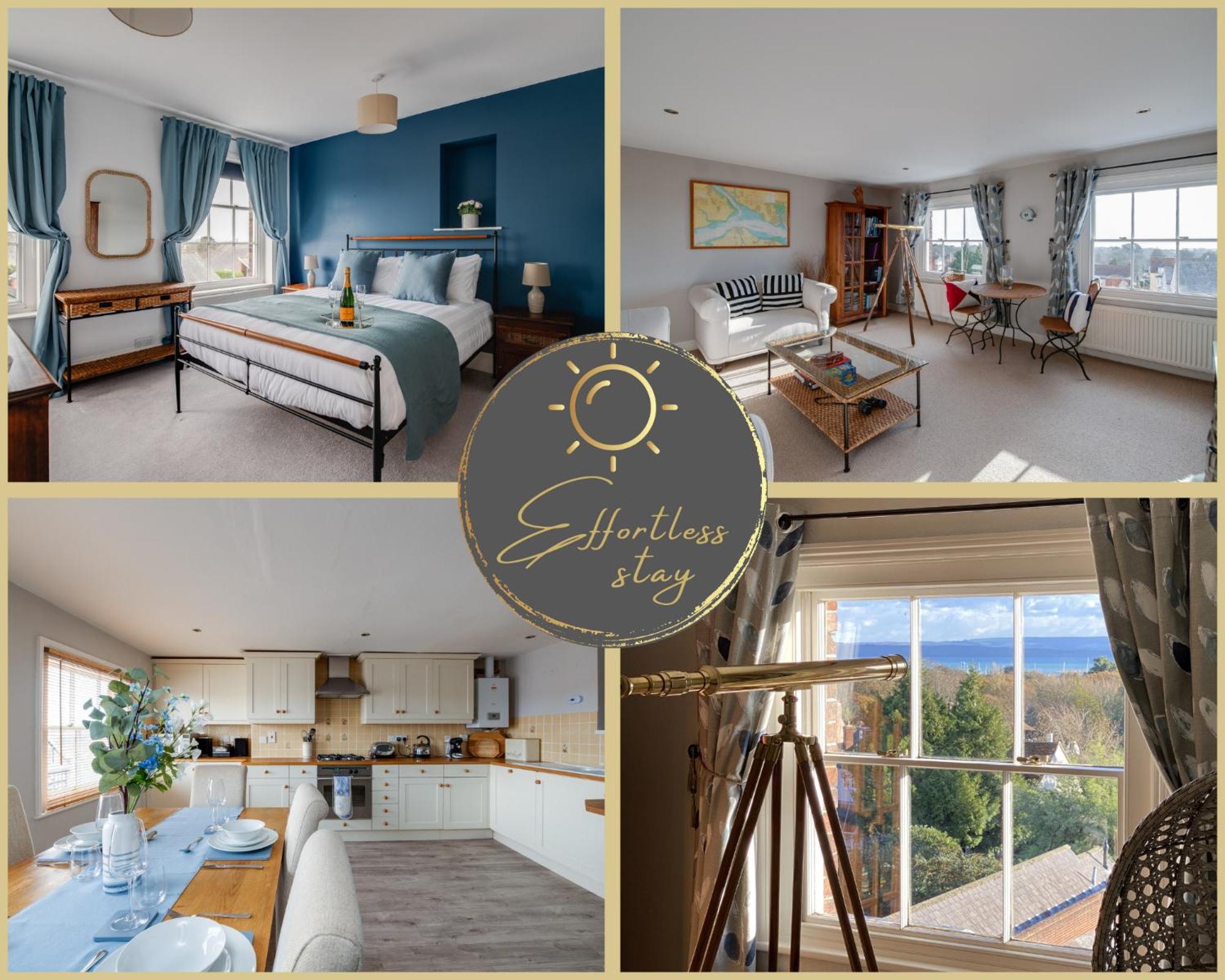 Leeward House -Solent views, Parking,High Street Location, Couples, Groups, Families and Professionals Welcome view 2