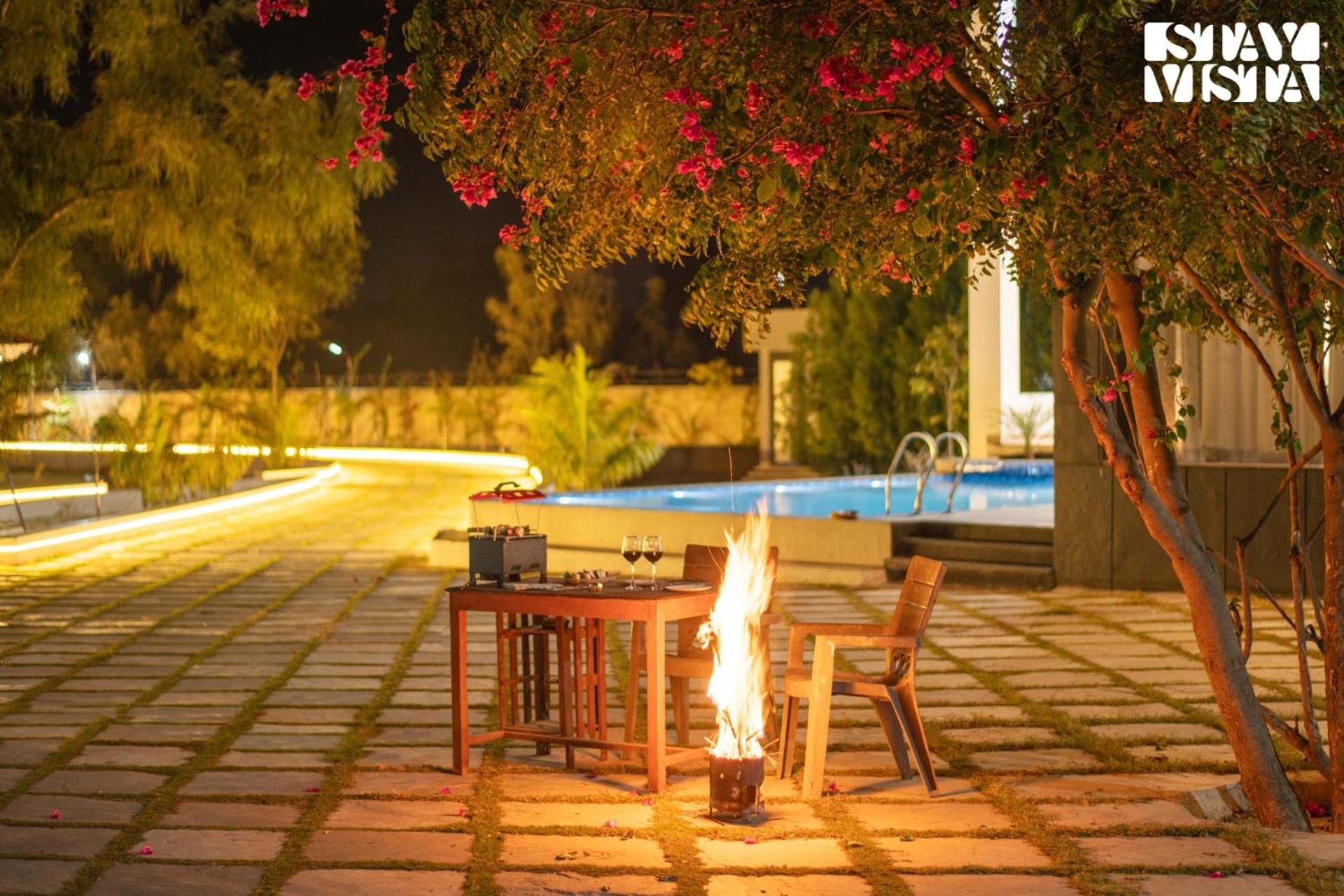 StayVista's Avadh Vatika - Mountain-View Villa with Outdoor Pool, Lawn featuring a Gazebo & Bar view 2
