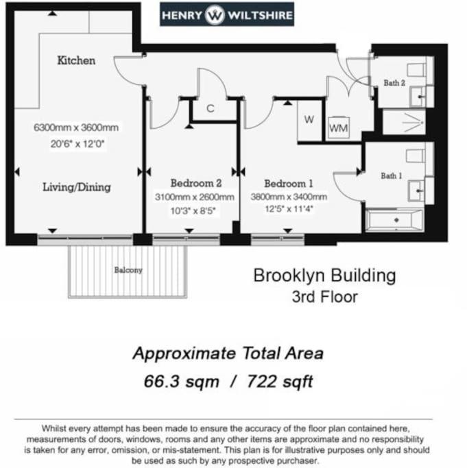 Modern 2Bed 2Bath with Balcony next to DLR Station