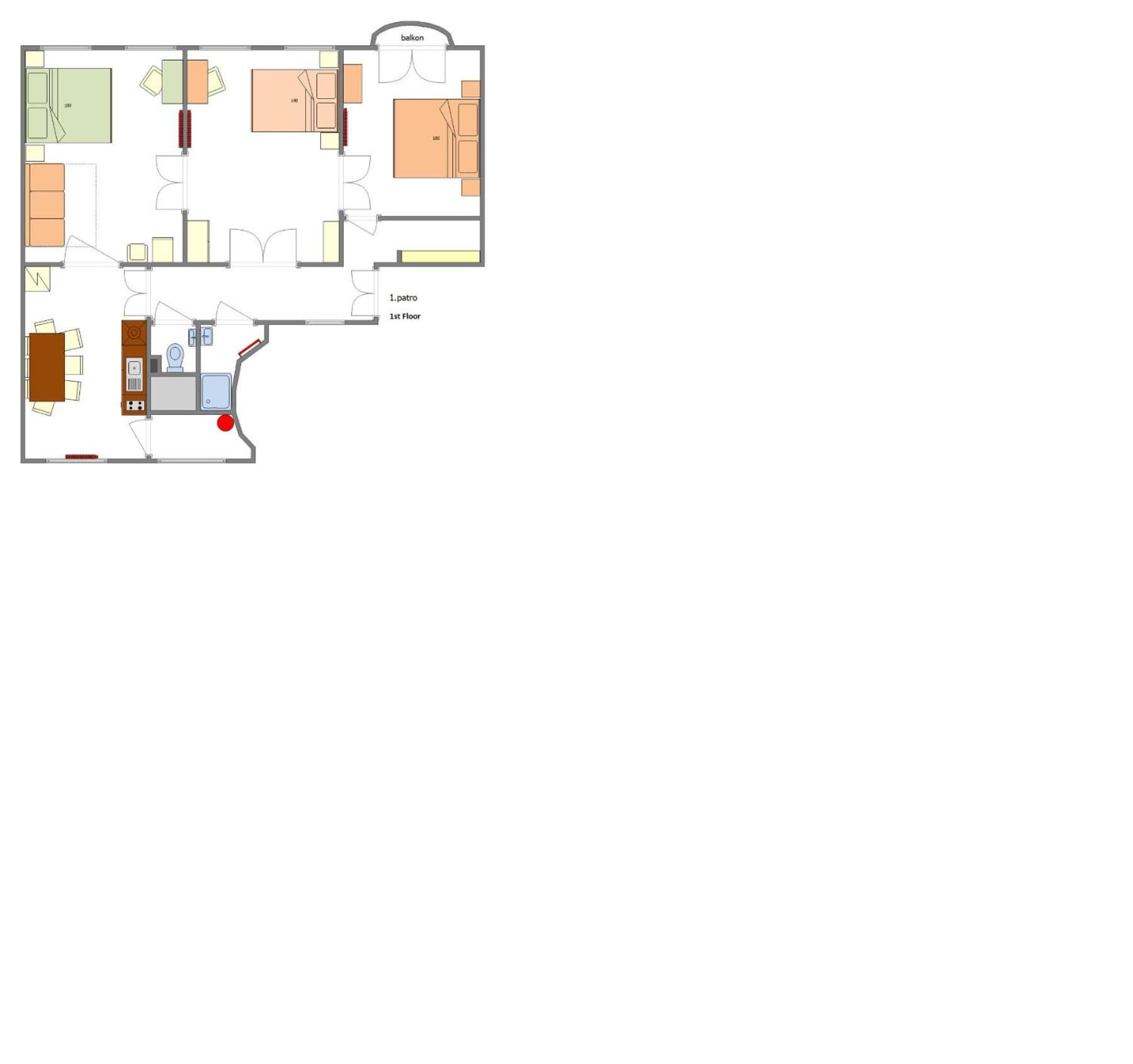 For celebrations spacious 3BDR apartment with balcony