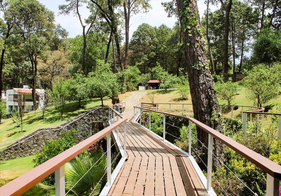 Espectacular casa con alberca y un hermoso jardin, con vista al bosque view 4