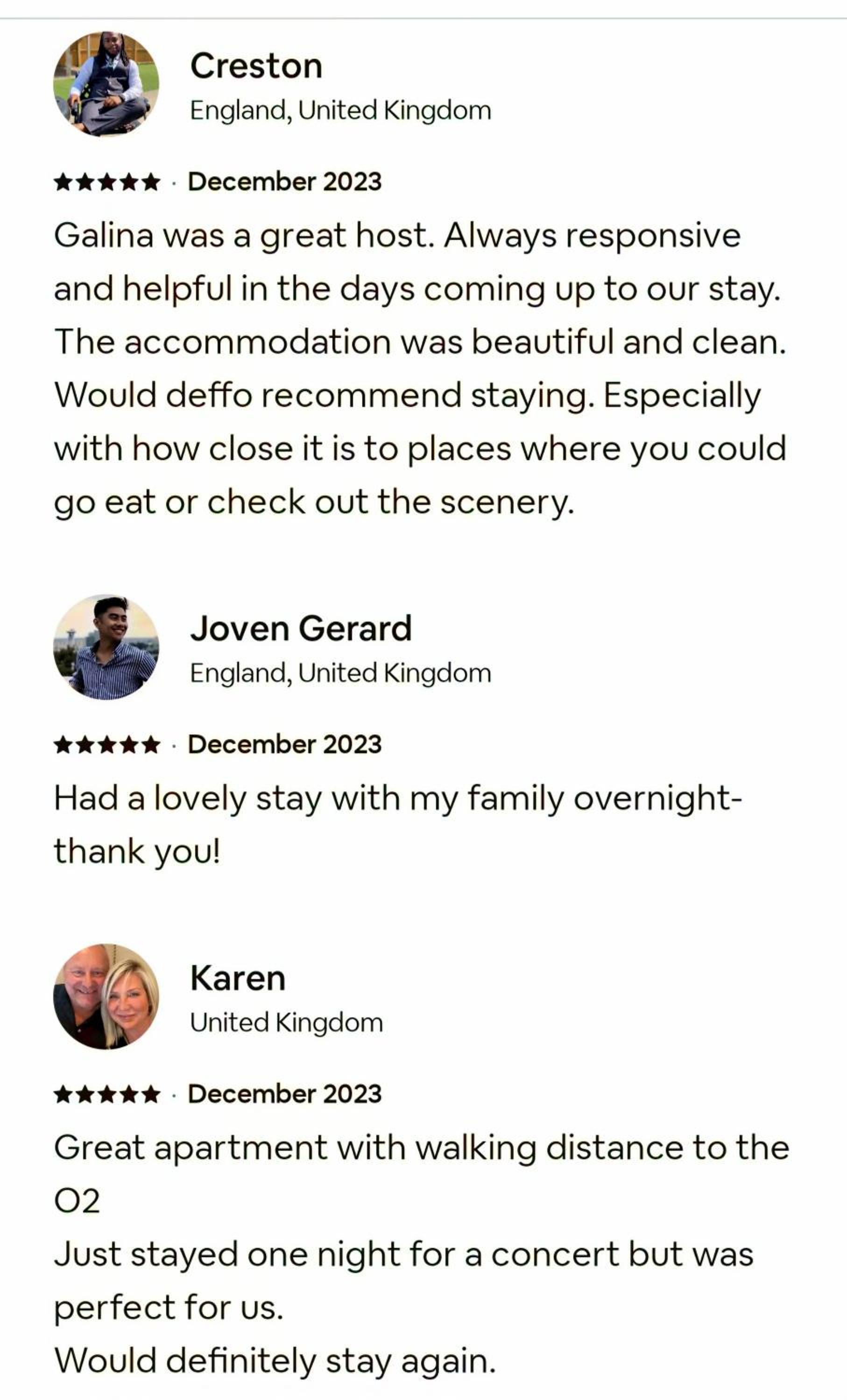 3 bed flat O2 arena Dyson house