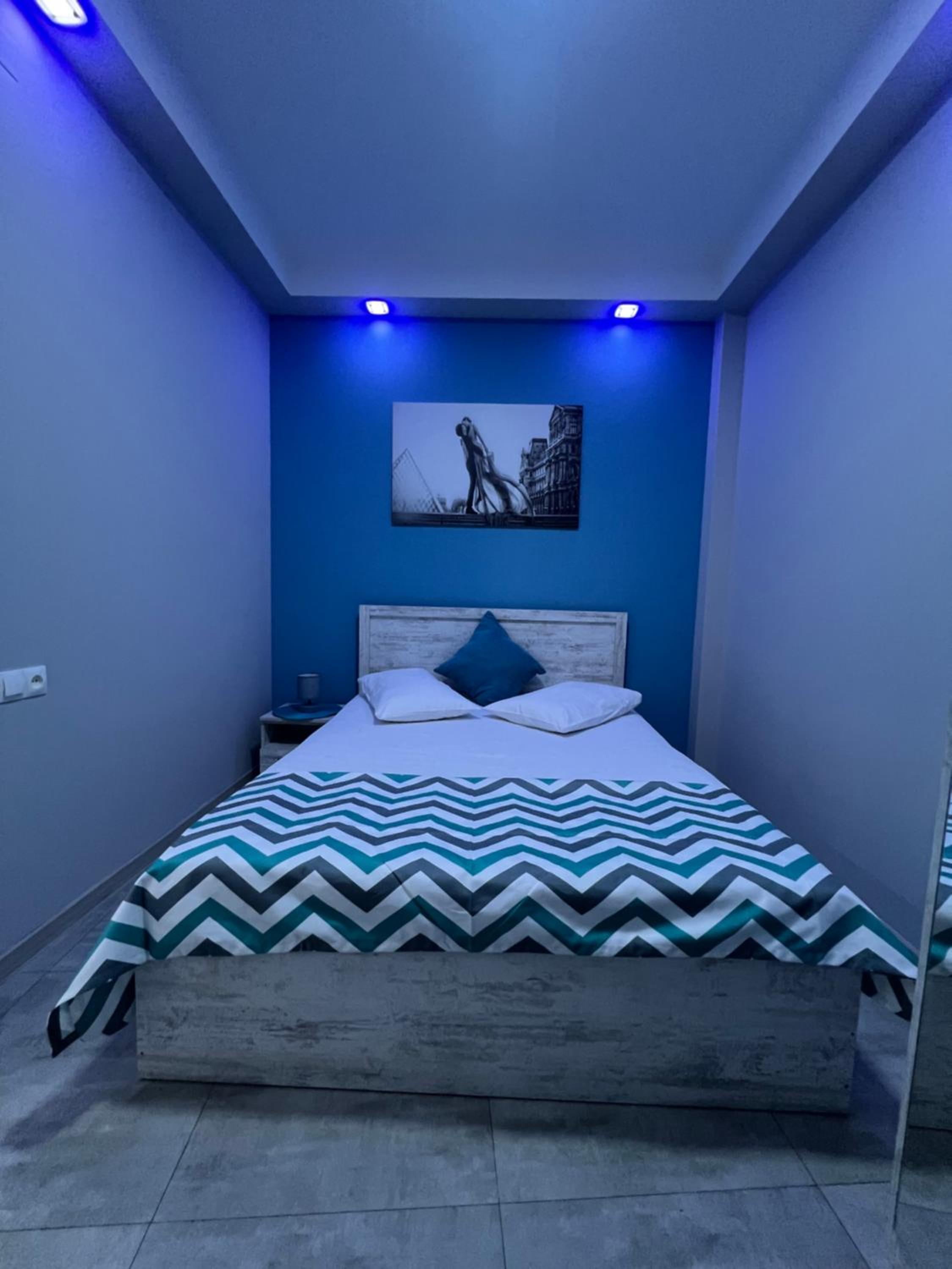 Cool Blue Interior SELF CHECK IN
