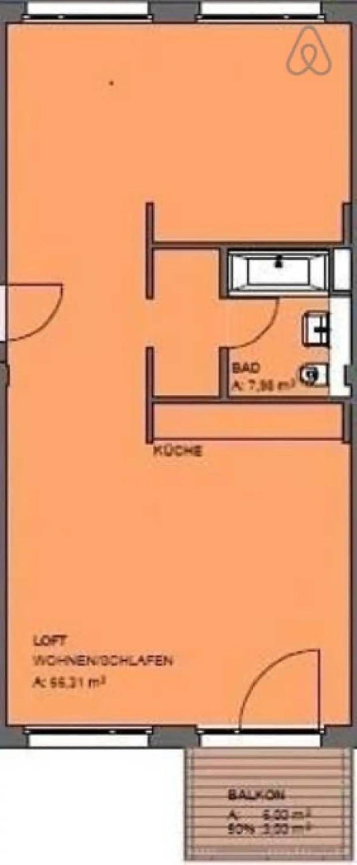 Spacious Studio Apartment Friedrichshain