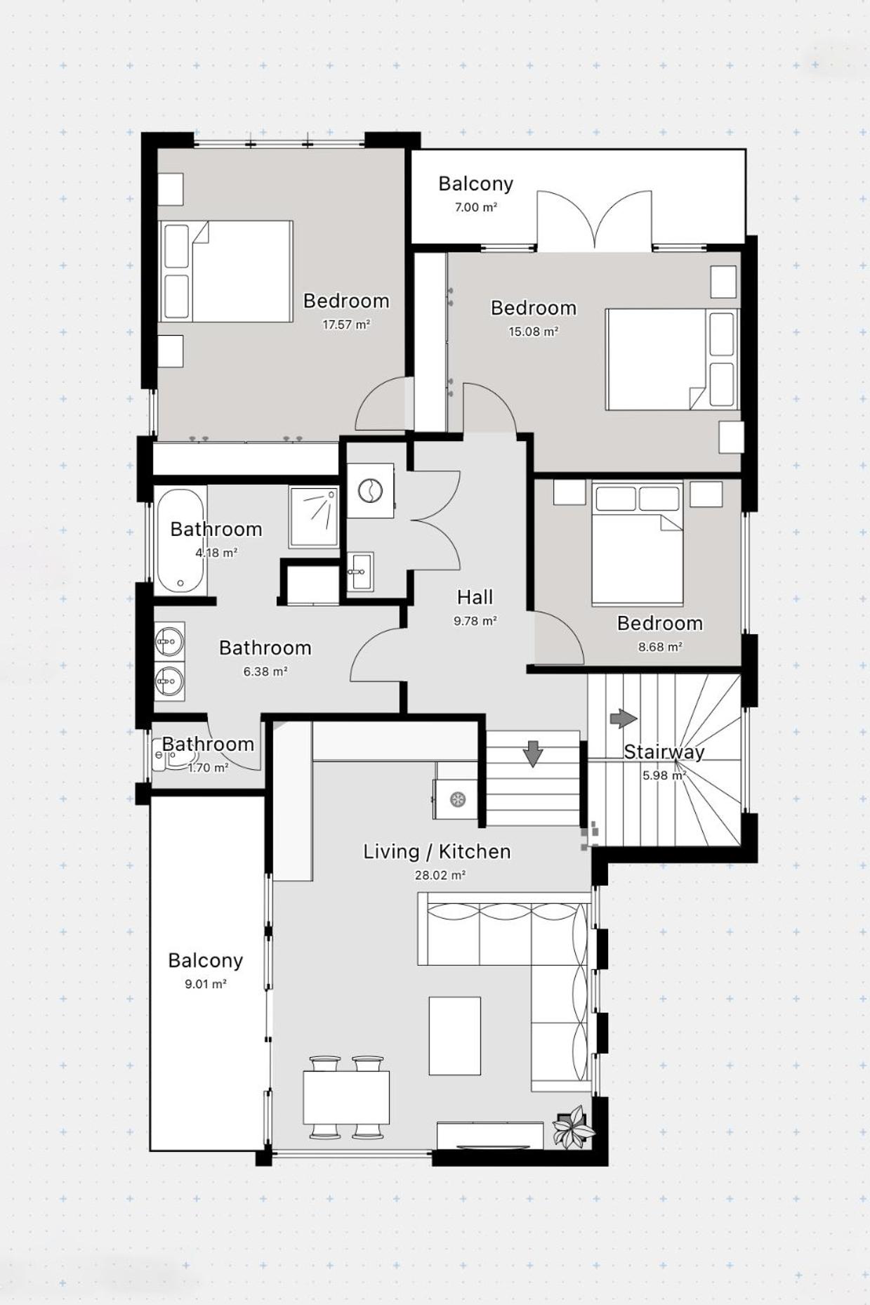 Seaside apartment, 100m to beach