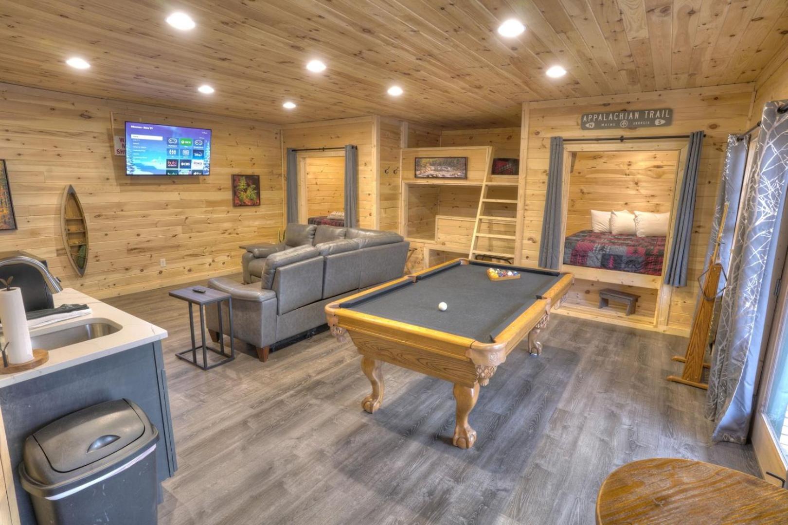 Luxury Cabin Sleeps 8 with creekside fire pit near Helen GA view 2