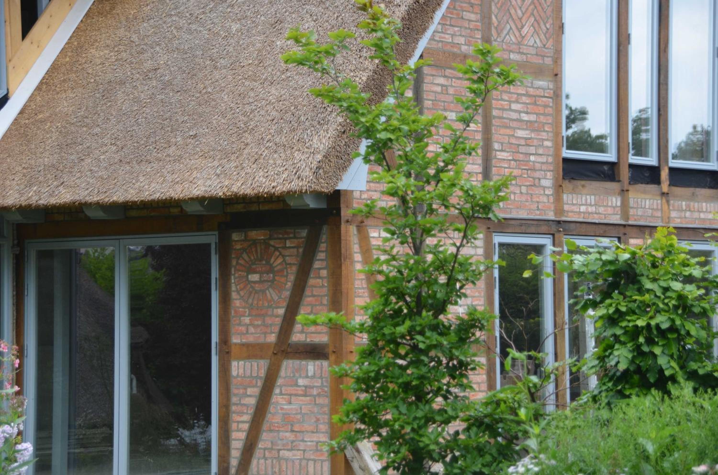 Reetgedecktes Espenhaus