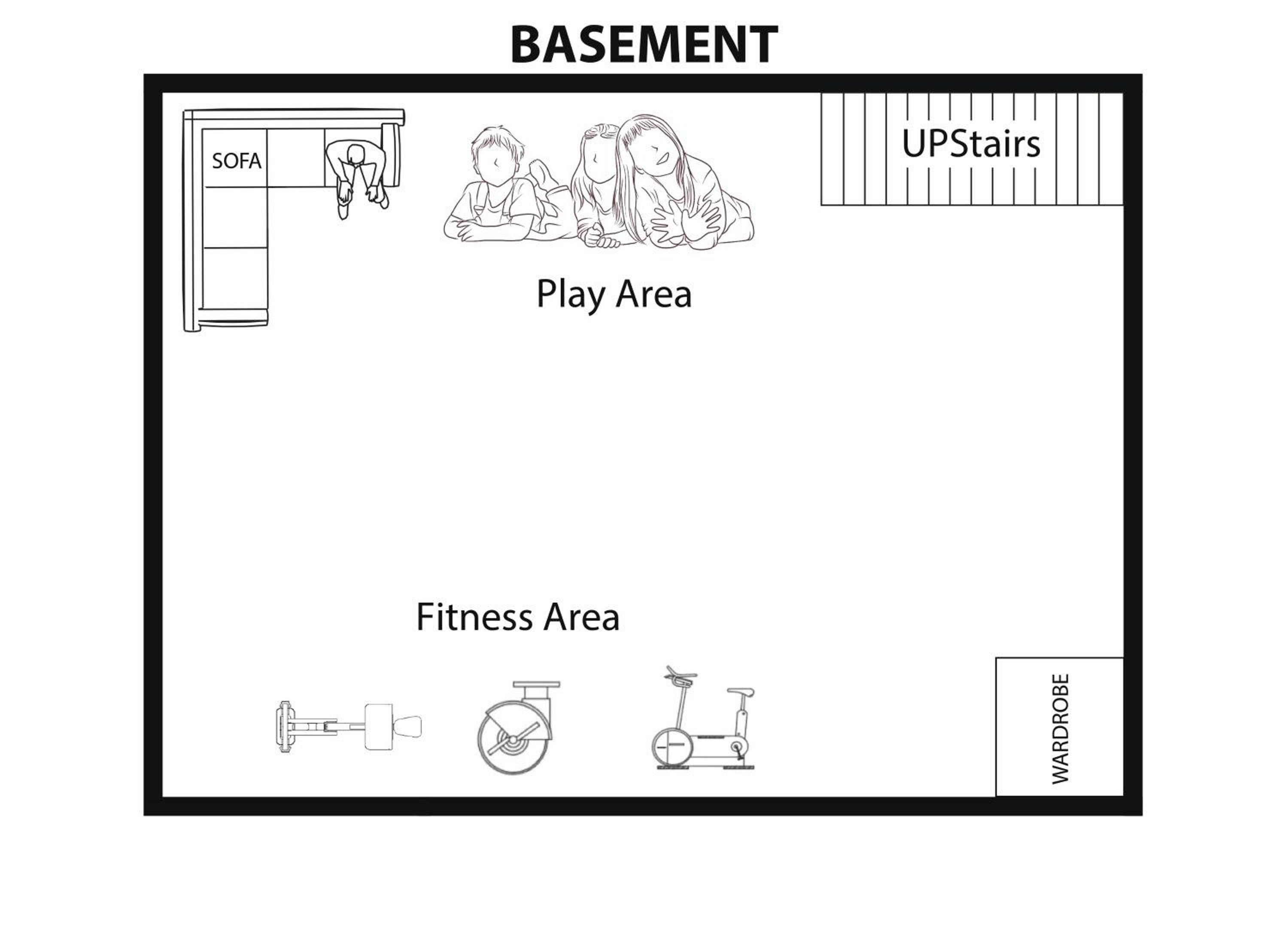 Apartment mit Fitness- und Spielbereich