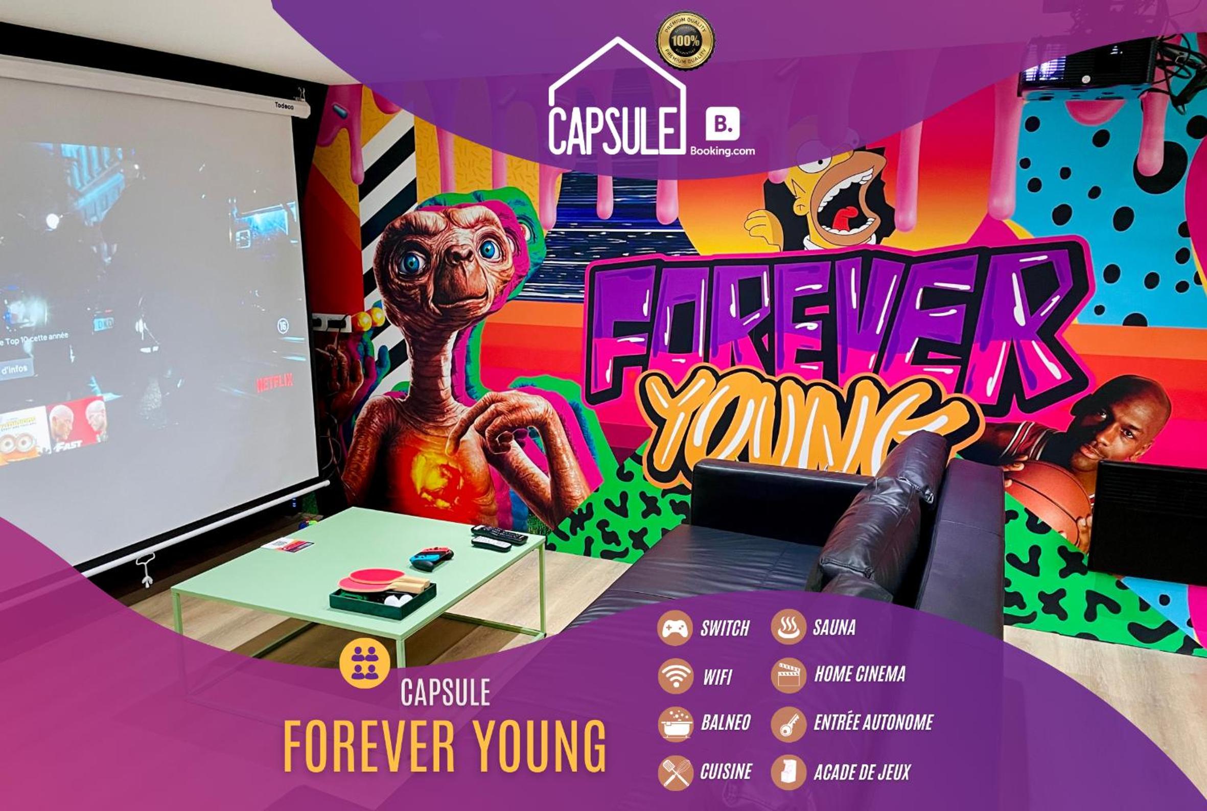 Hotel Capsule Forever Young - Jacuzzi - Sauna - Billard - Arcade De Jeux - Netflix & Home Cinema - Ping Pong