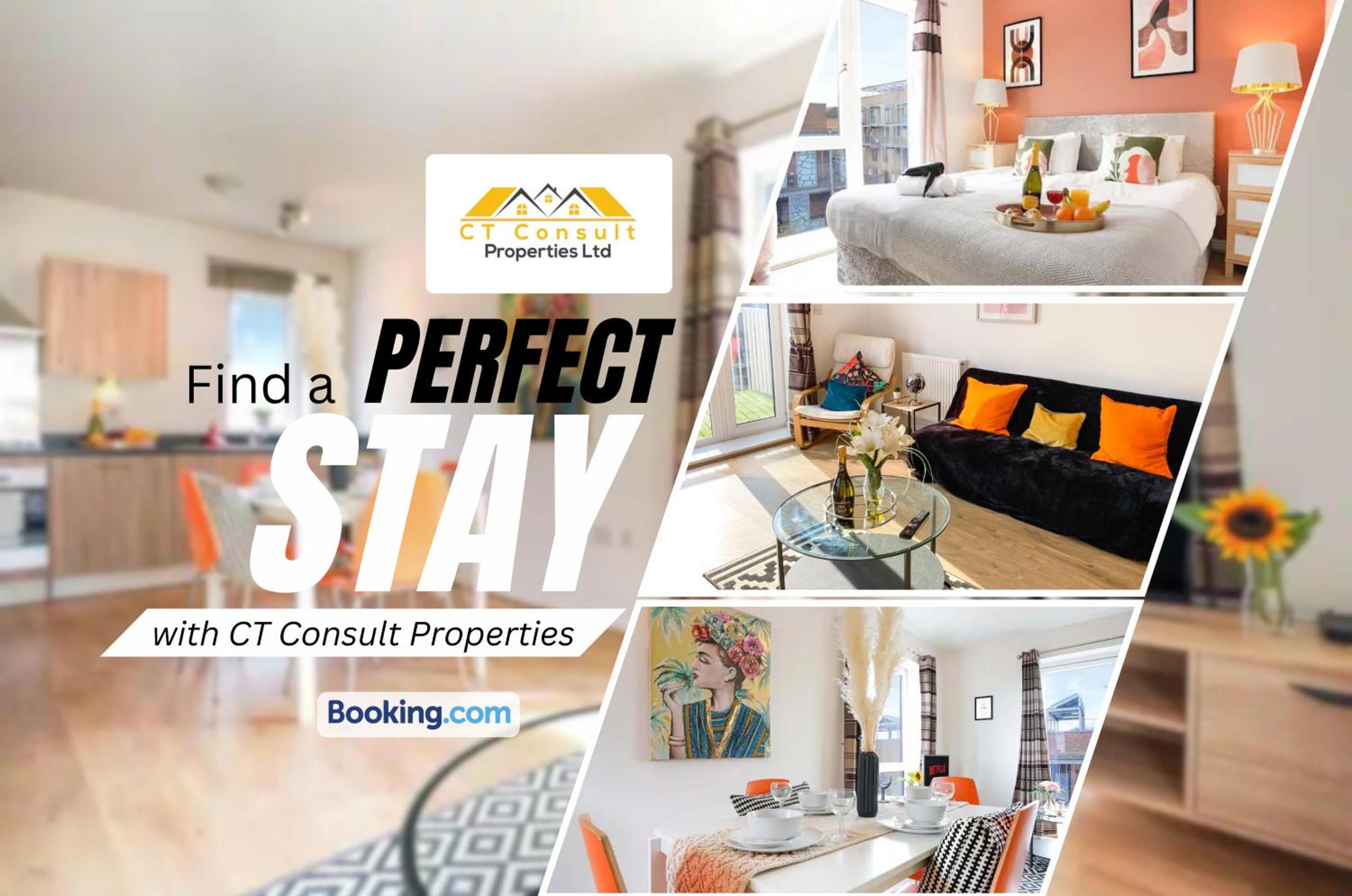 Beautiful 2 Bedroom, 2 Bathroom, Free Parking, Milton Keynes City Centre Penthouse Apartment view 2
