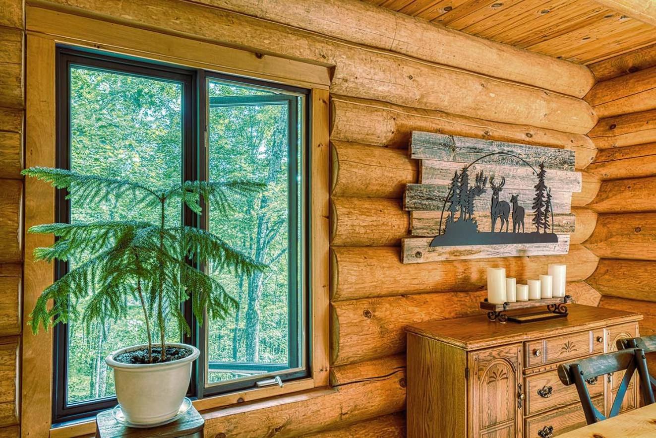 Luxurious log cabin with private spa