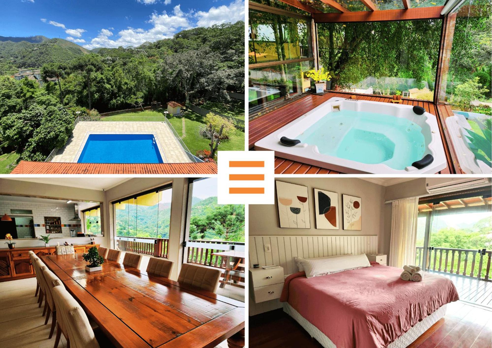 Casa Feliz: serviço, hidro aquecida, piscina