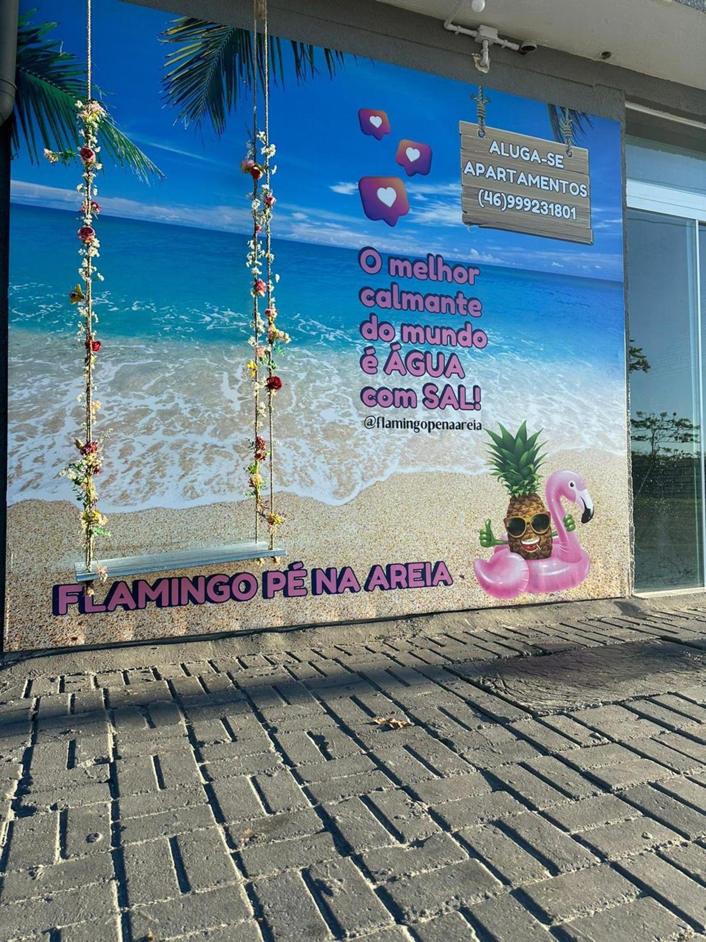 Flamingo Pé na Areia