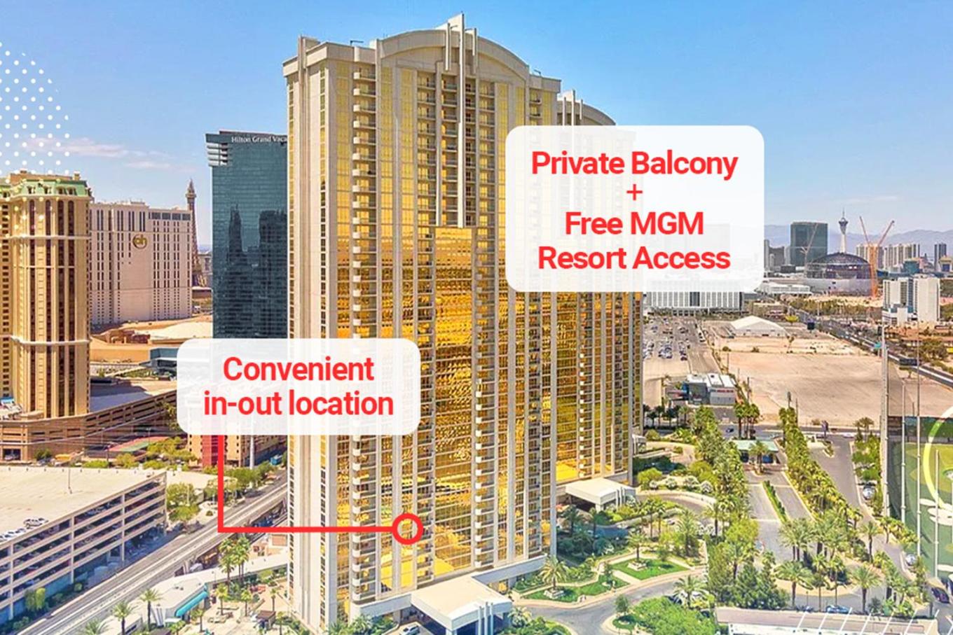 Hotel LADY LUCK'S VISTA - Private Balcony - Full Kitchen - Two Full Baths - Jetted Tub - Full MGM Grand Resort Access w No Resort Fee at MGM Signature