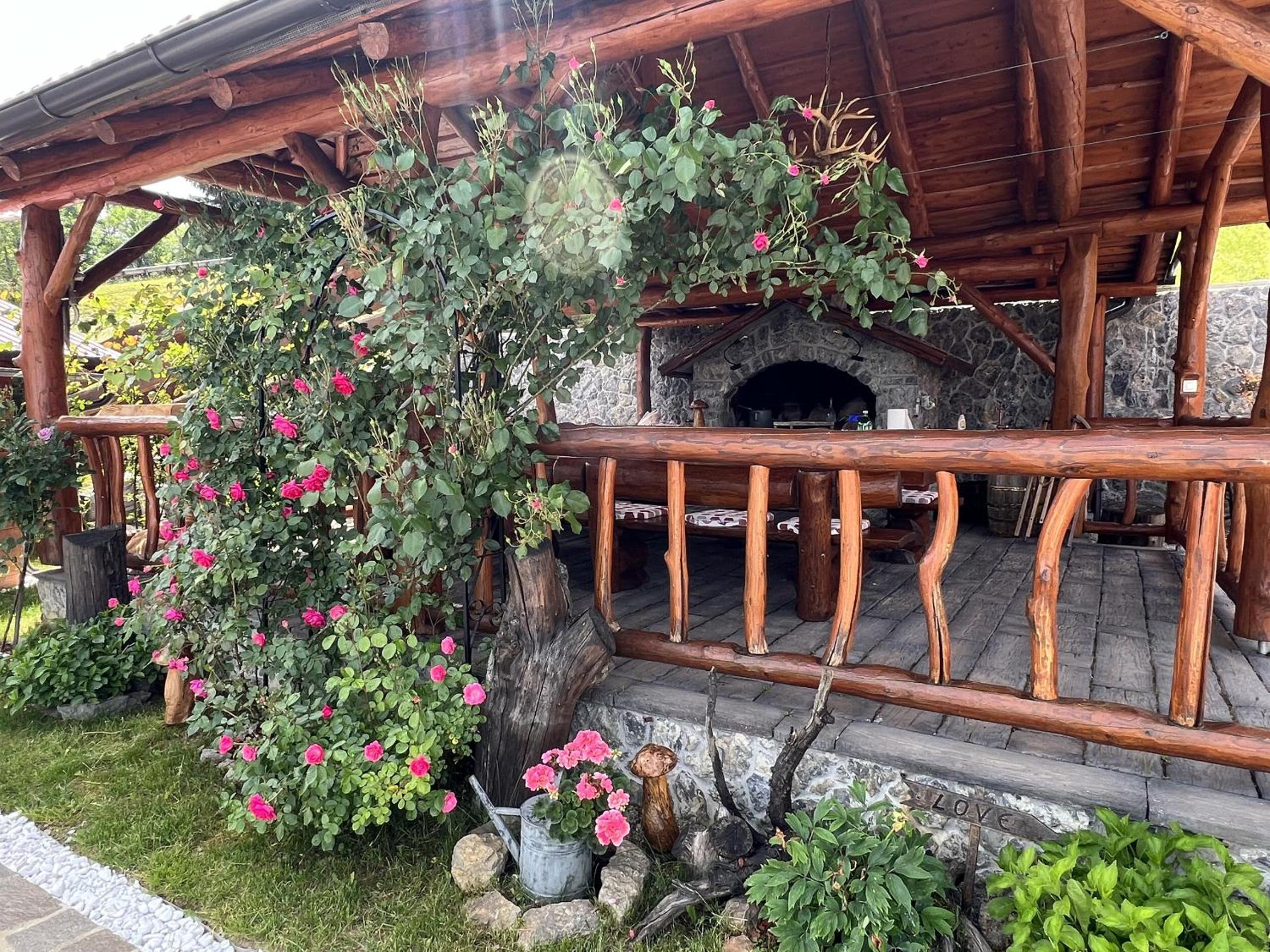Rustic villa Roza with outdoor pool in Kupjak