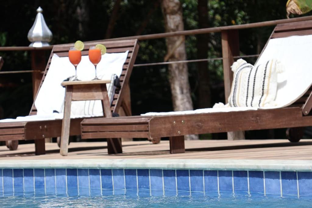 Casa Amadou com grande piscina em Boipeba