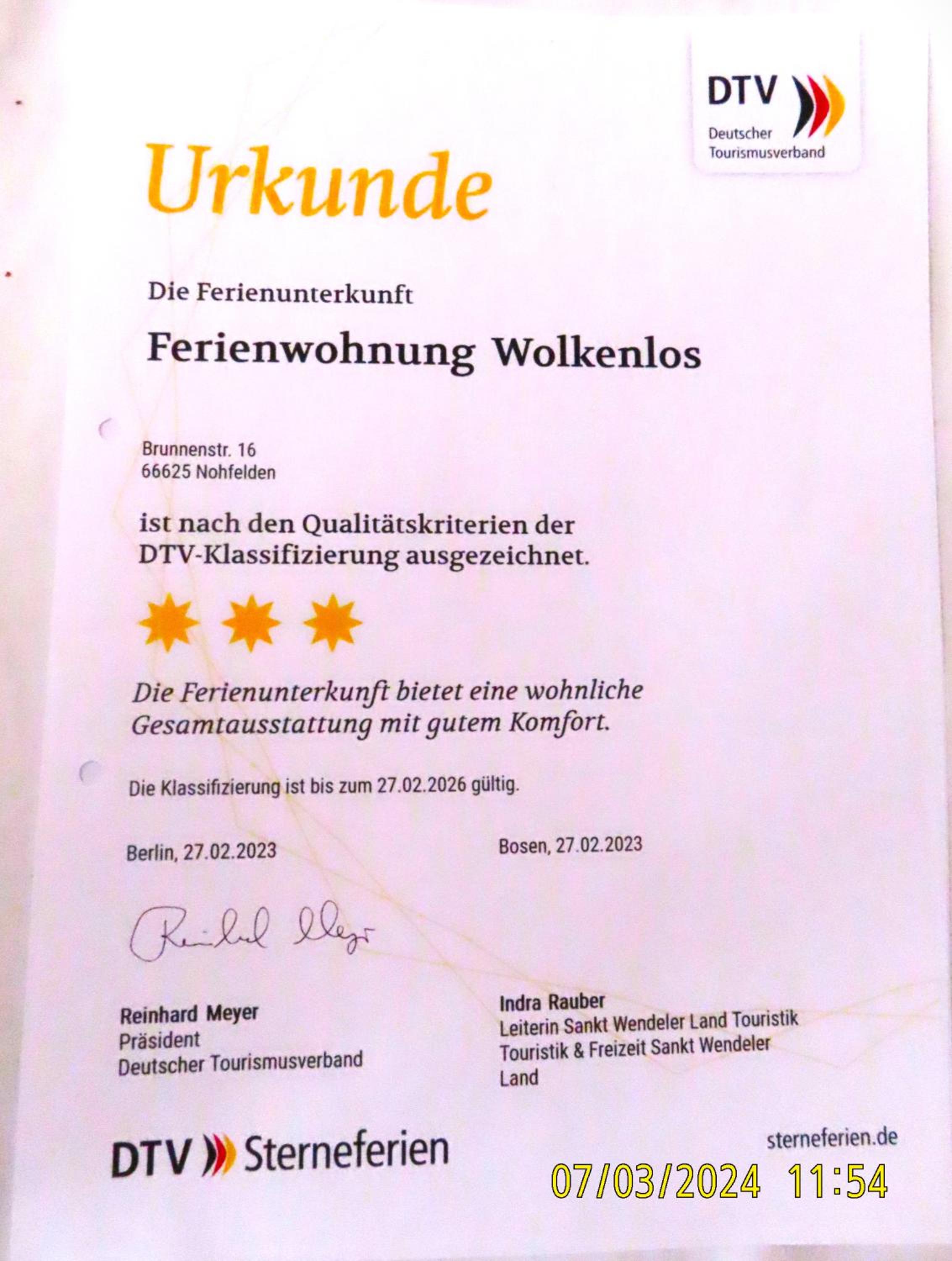 Ferienwohnung Wolkenlos