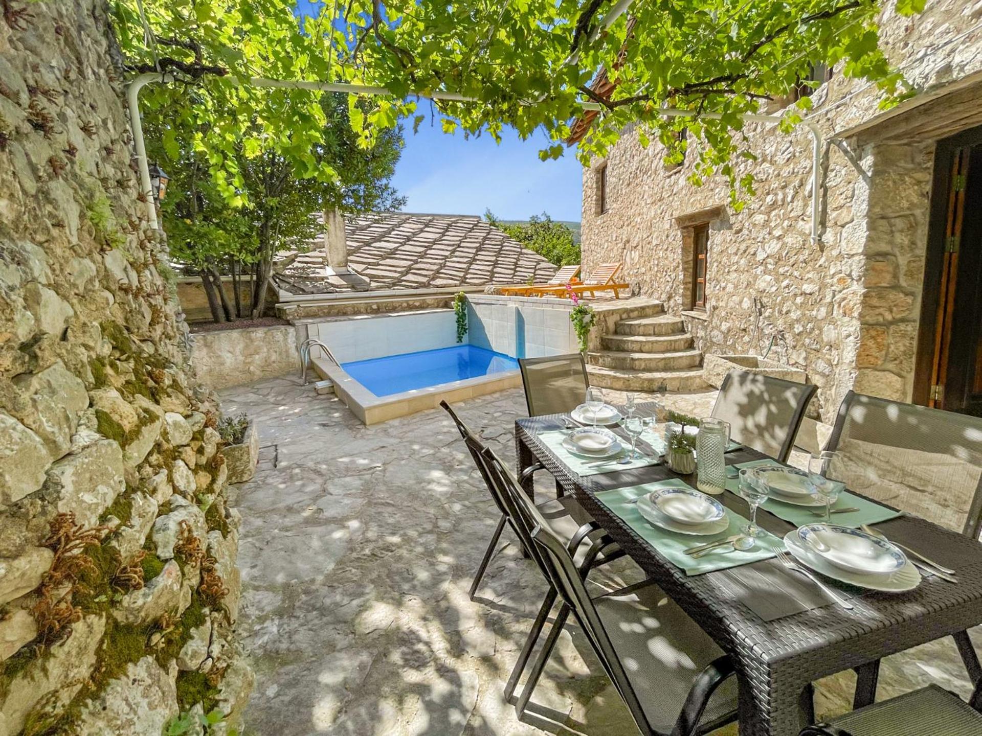 Villa Historic Pocitelj with pool and incredible views on the river and landmarks
