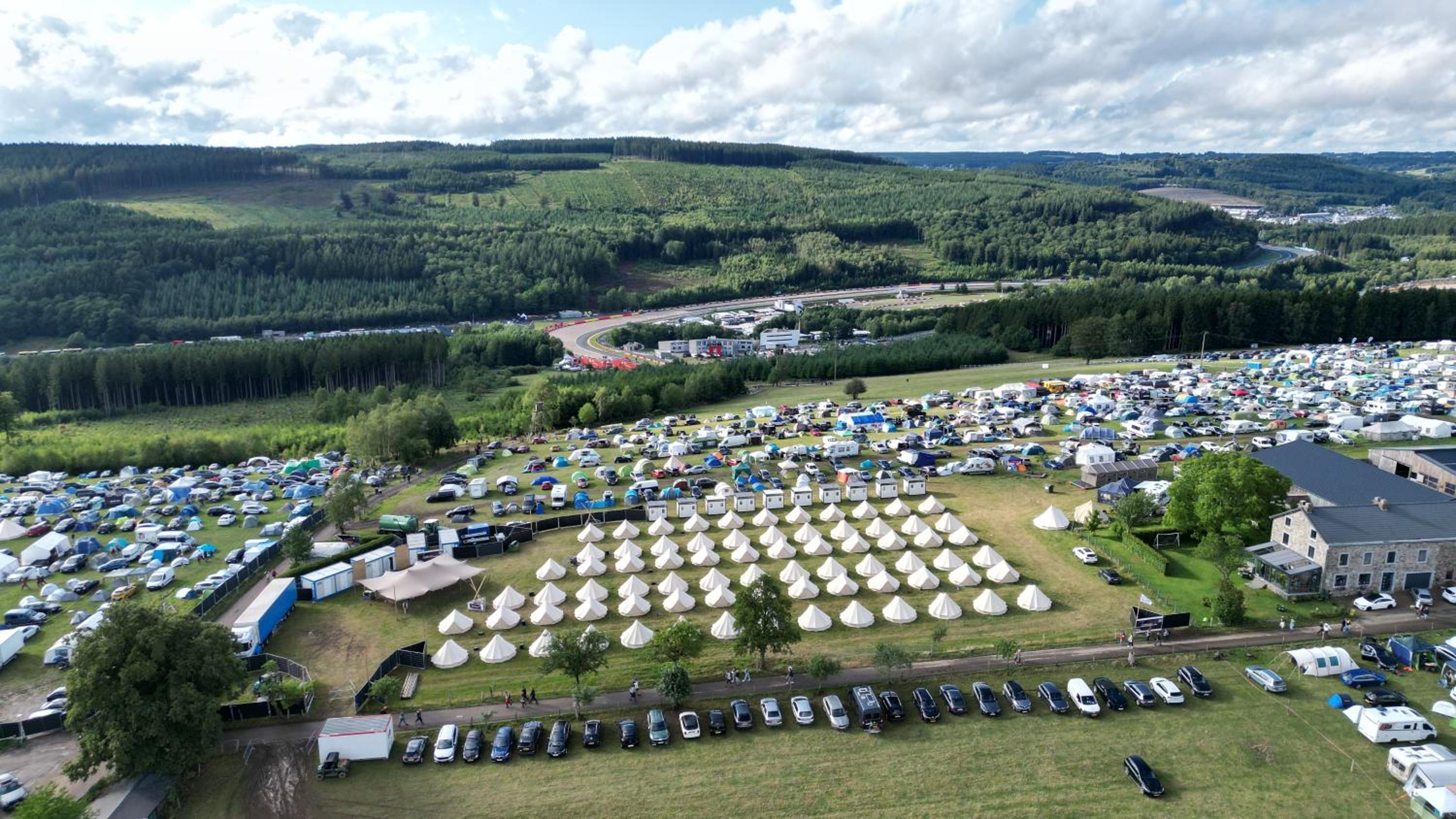 GrandPrixCamp Spa Francorchamps closest camping to the circuit including track view