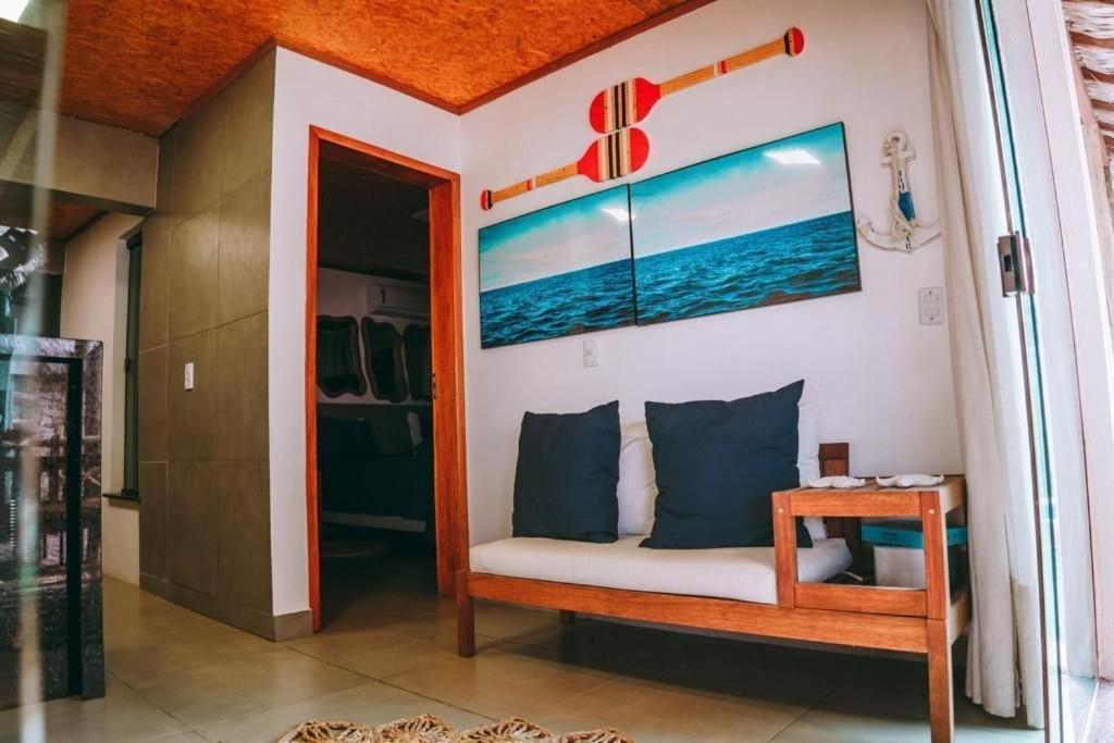 Bangalô de luxo beira mar com piscina privativa na desnubrante praia de Barrinha