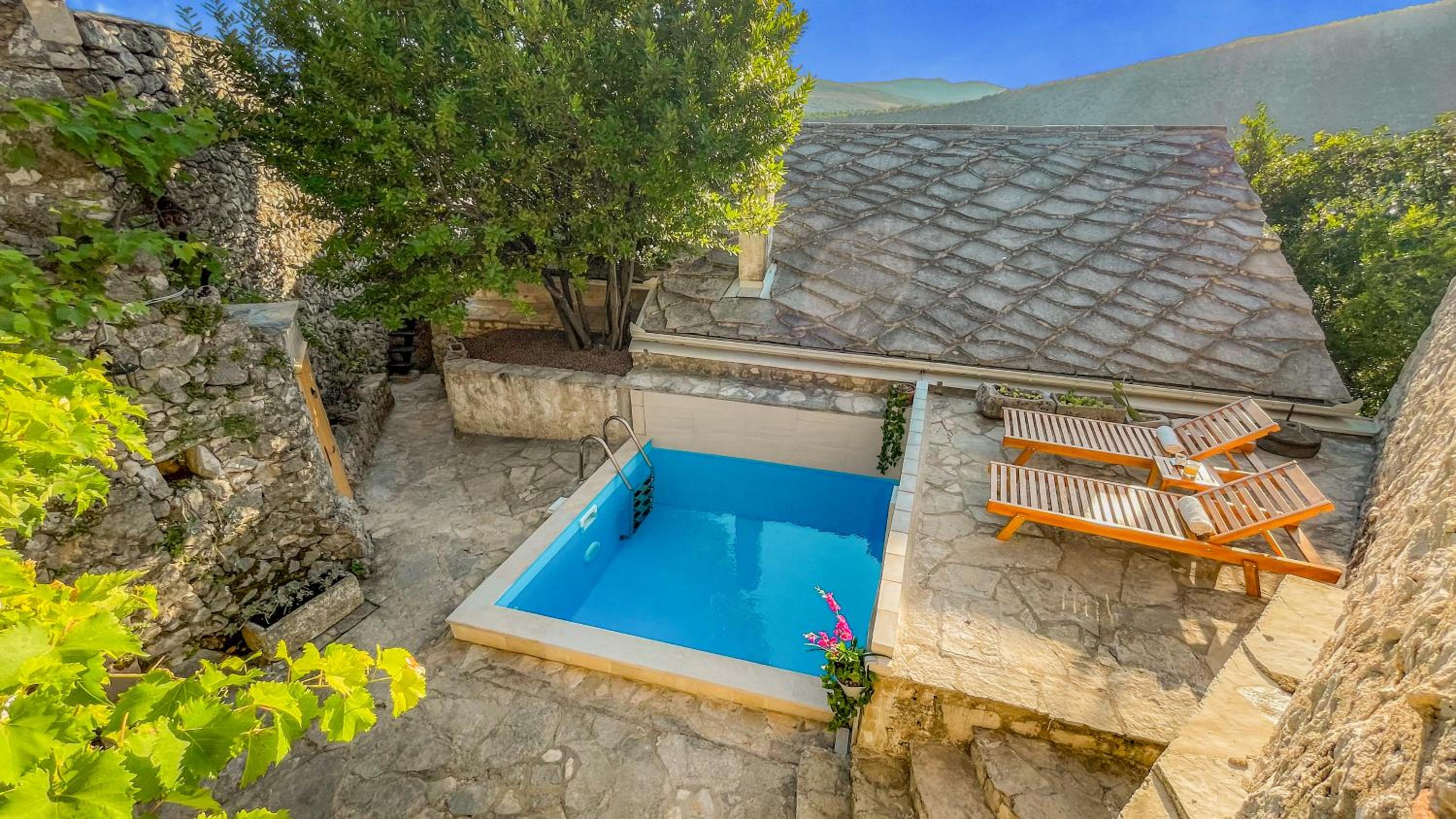 Villa Historic Pocitelj with pool and incredible views on the river and landmarks