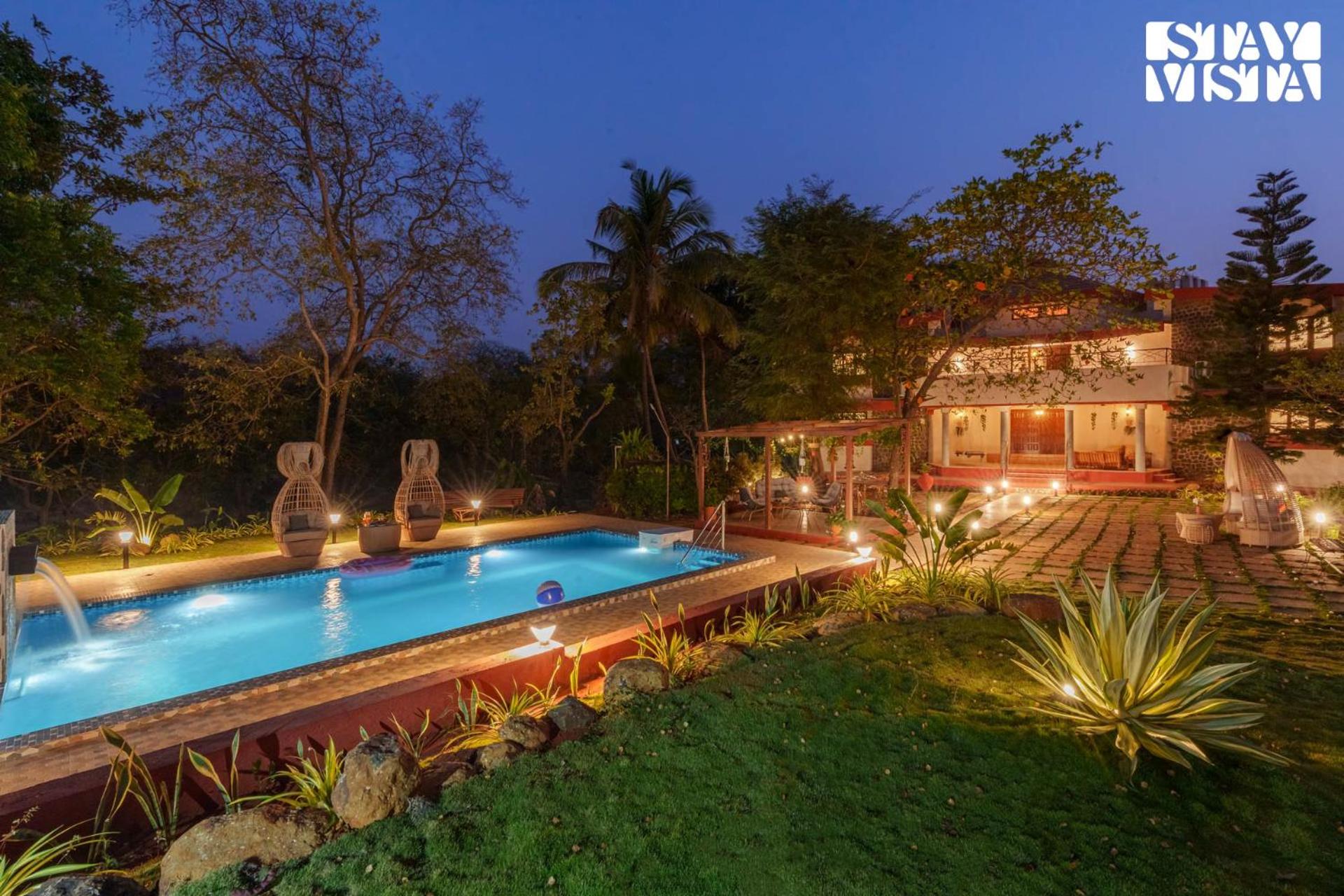 Sun N Sky by StayVista - Poolside villa with chic interiors, lawn & gazebo view 2