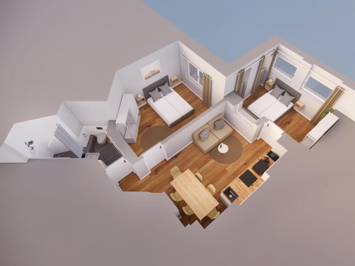 Hamburg City Apartment for 7