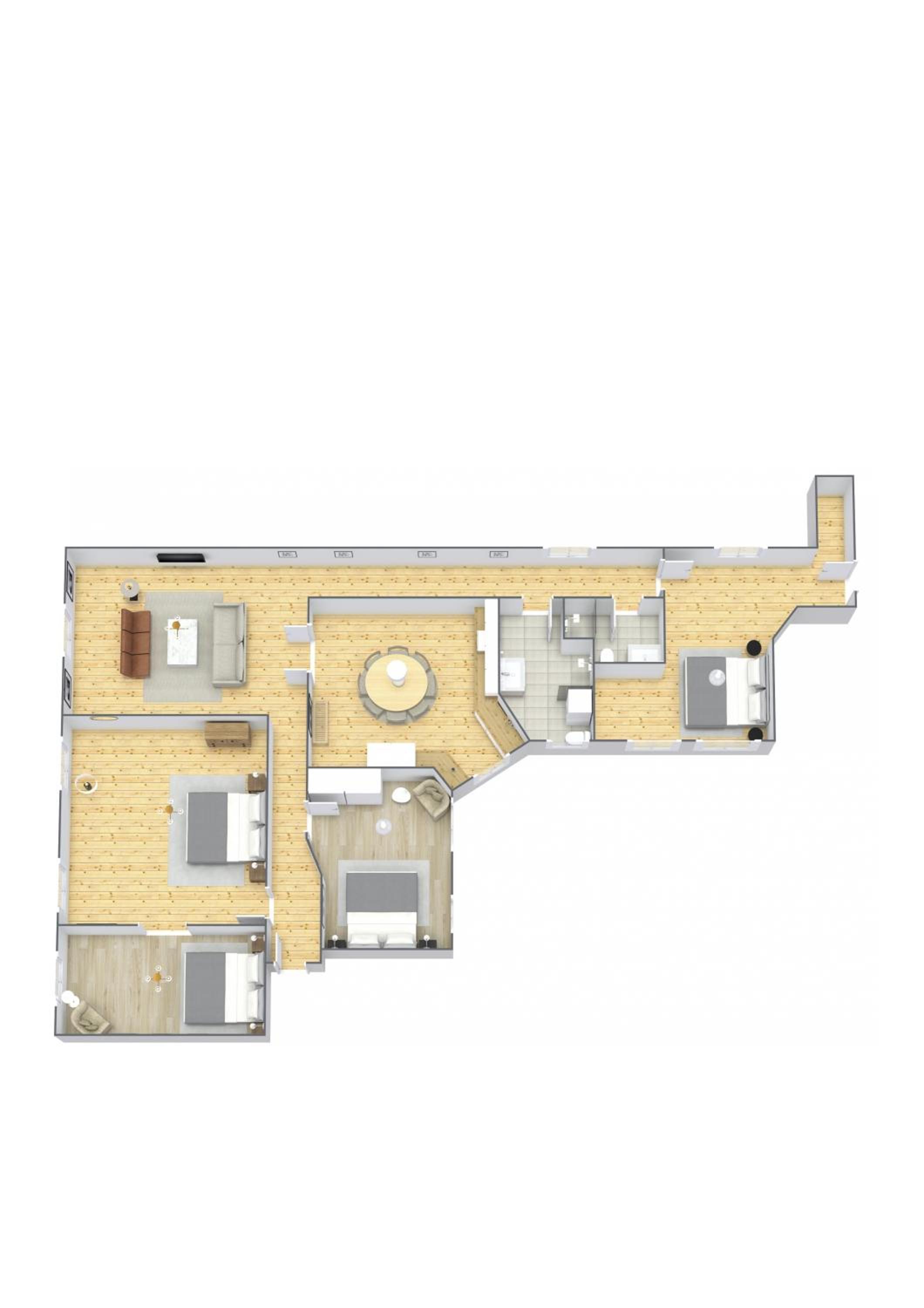 Large & Modern 4 Bedroom Apartment view 2