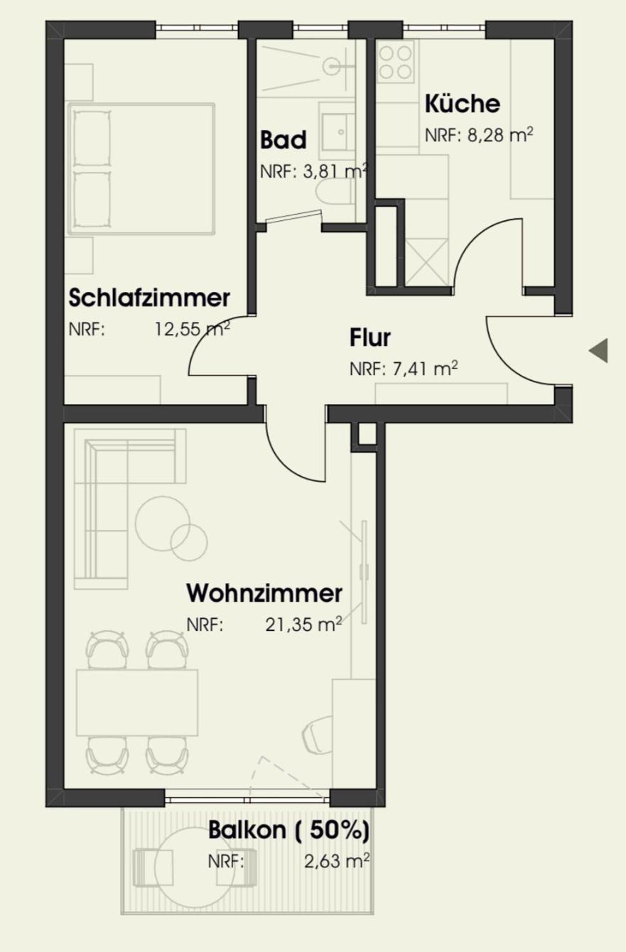 New-York Appartment, 2 Zimmer, Zentral Nähe Bahnhof Wilhelmshöhe