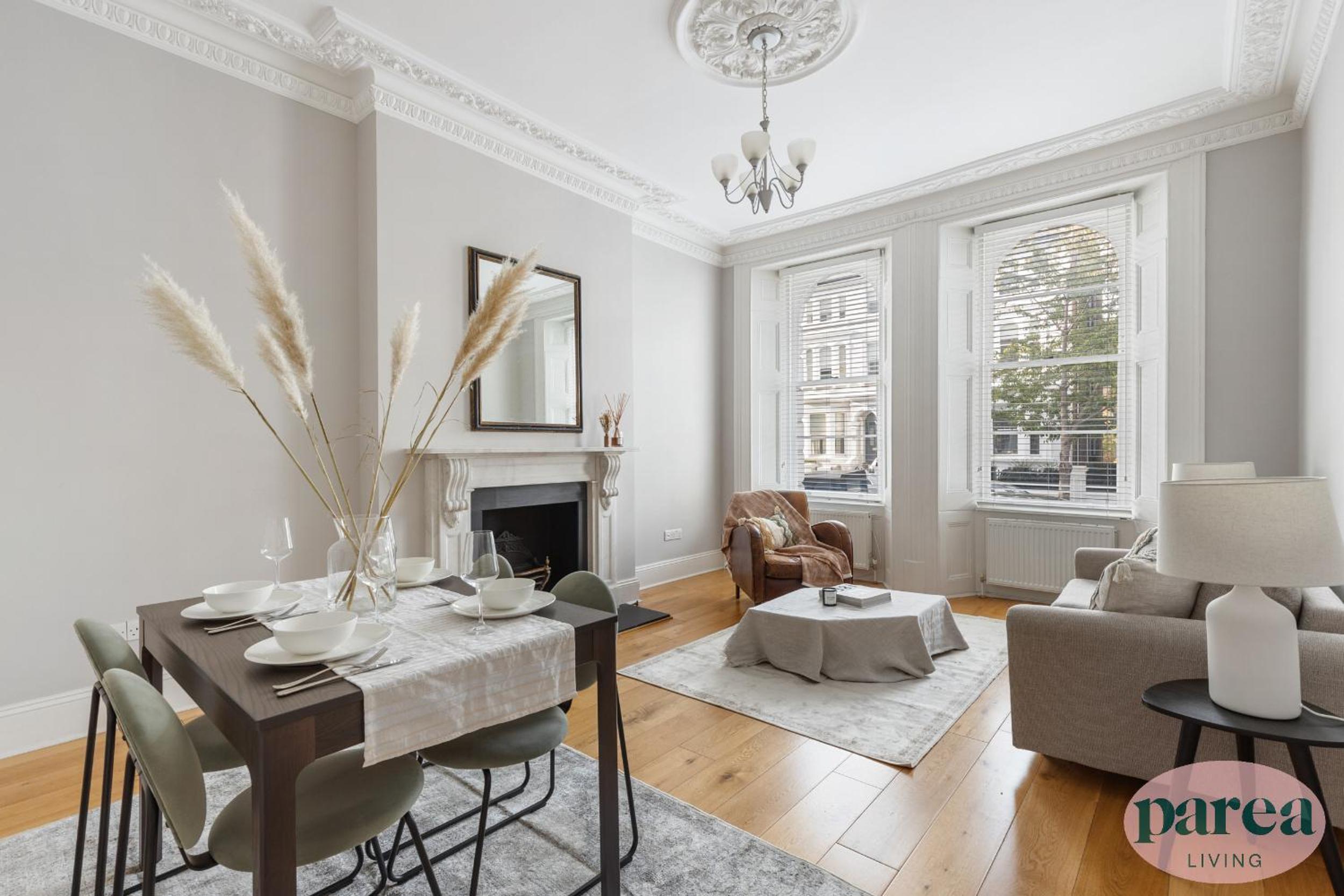 Parea Living - Notting Hill, Stylish 1-Bedroom Flat, Private Gardens, Remote Working