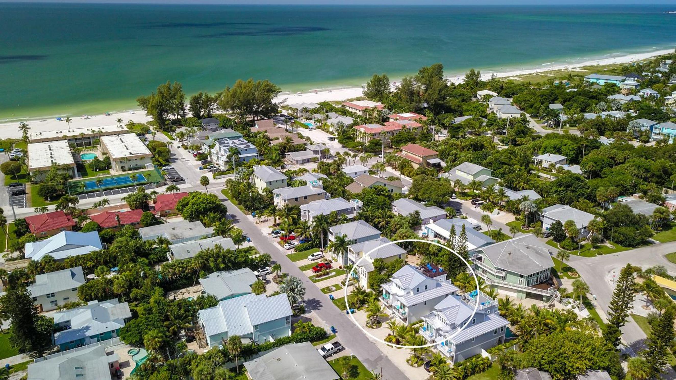 Golf Cart included, private home and only steps to the beach