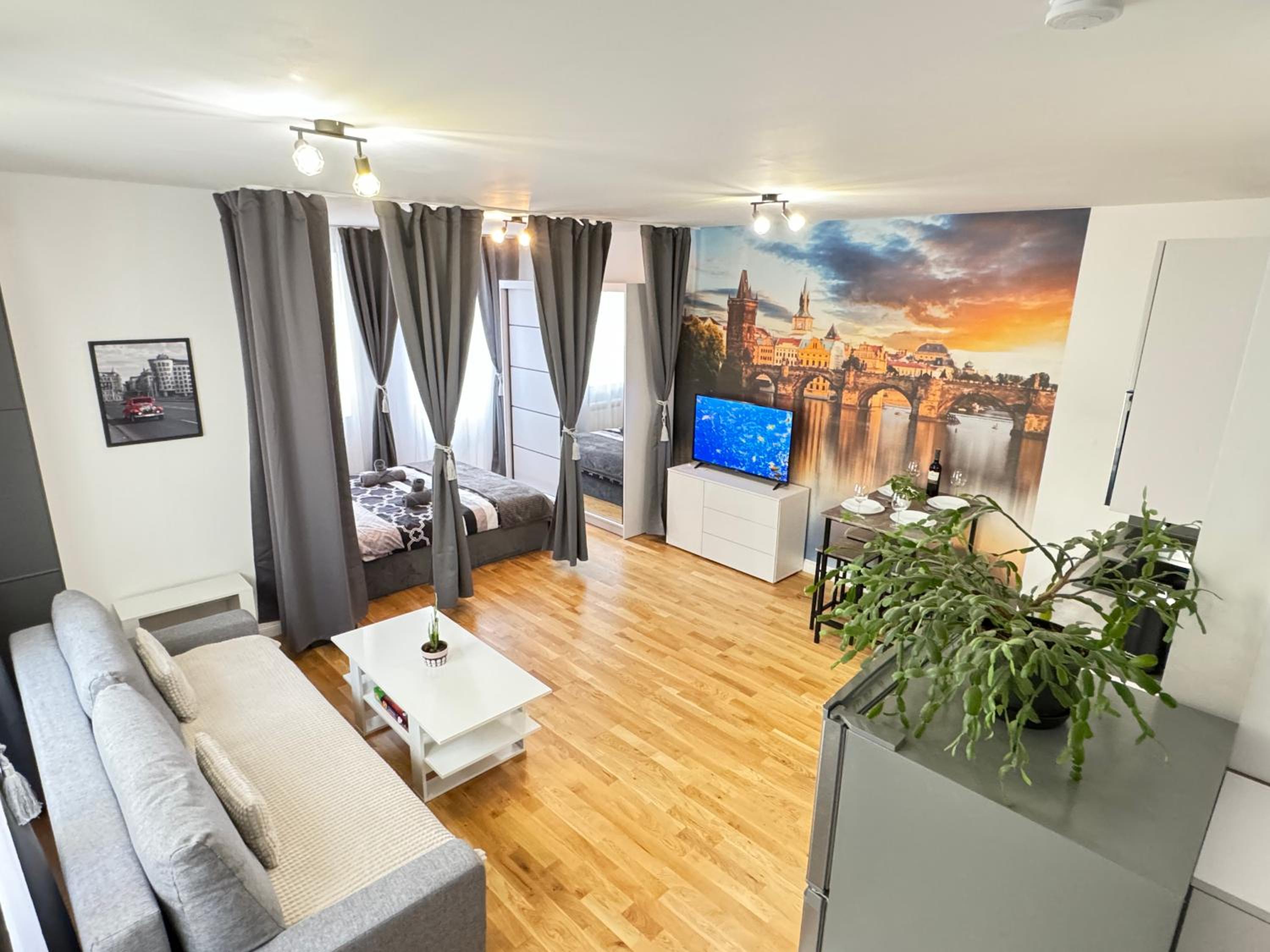New modern-style apartment with balcony in the Prague 2