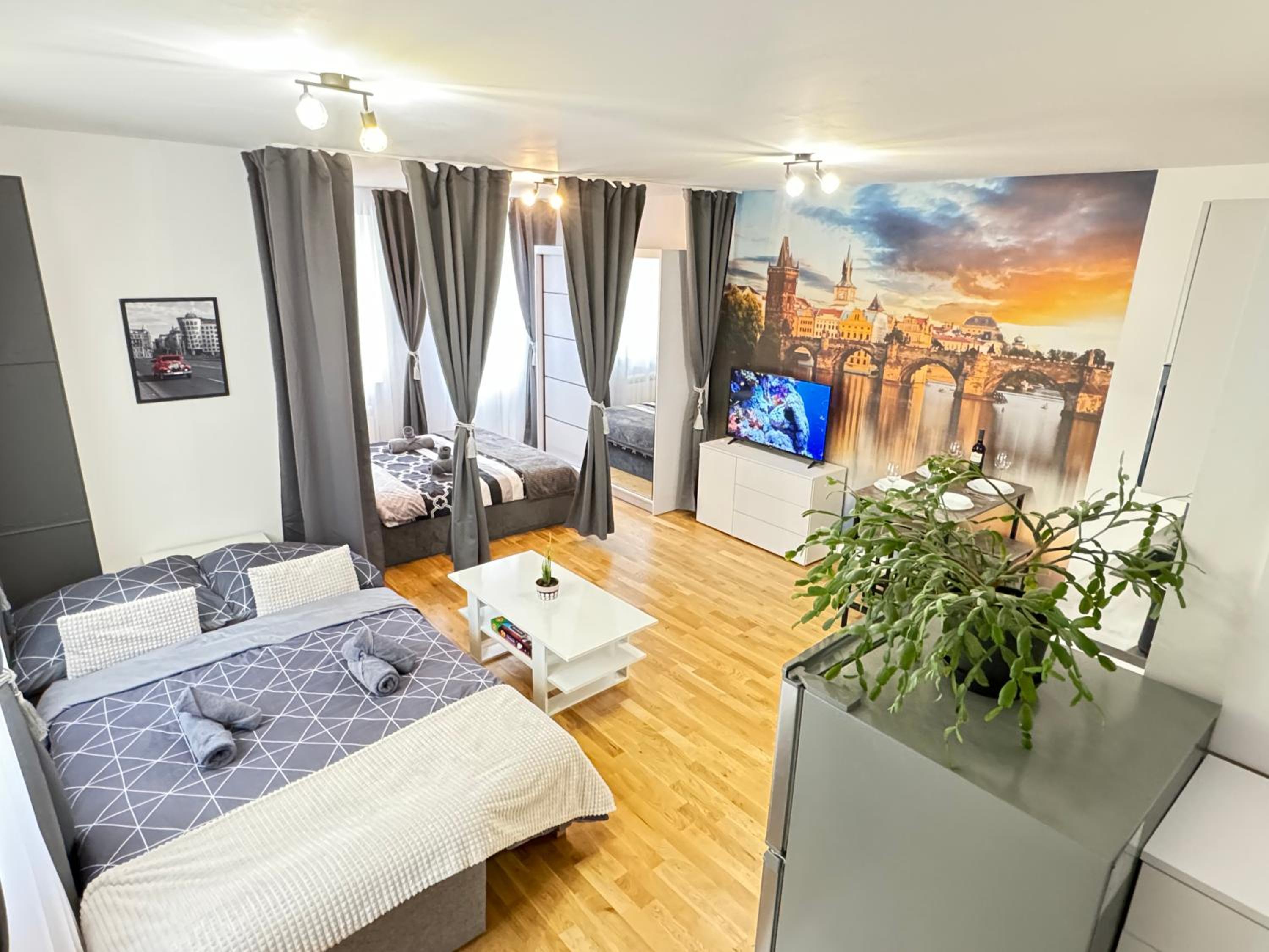 New modern-style apartment with balcony in the Prague 2