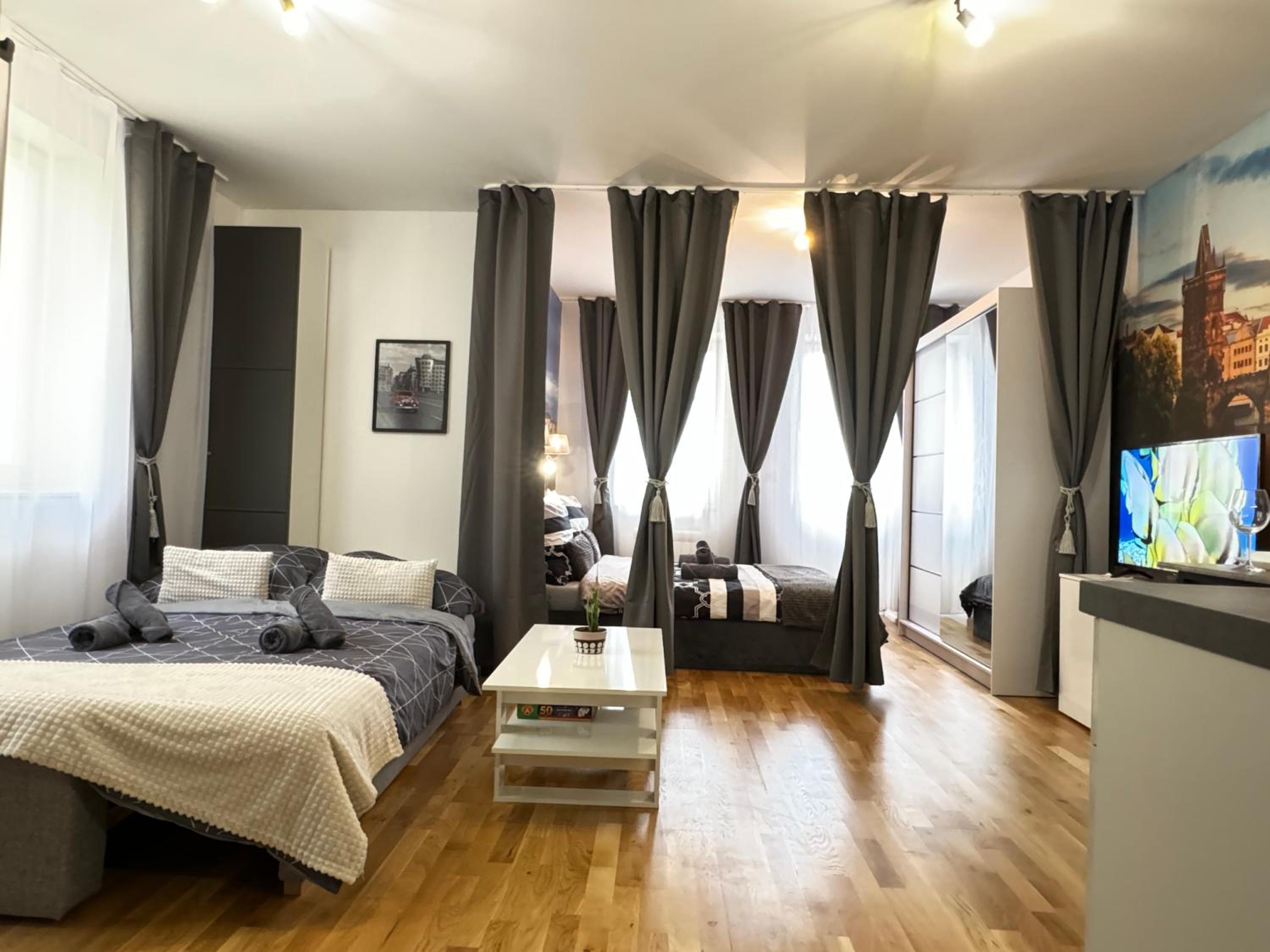 New modern-style apartment with balcony in the Prague 2