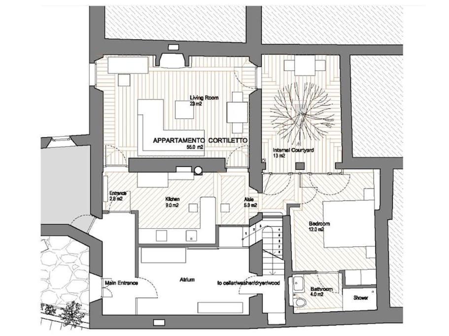 Appartamento Cortiletto with Courtyard in Gandria