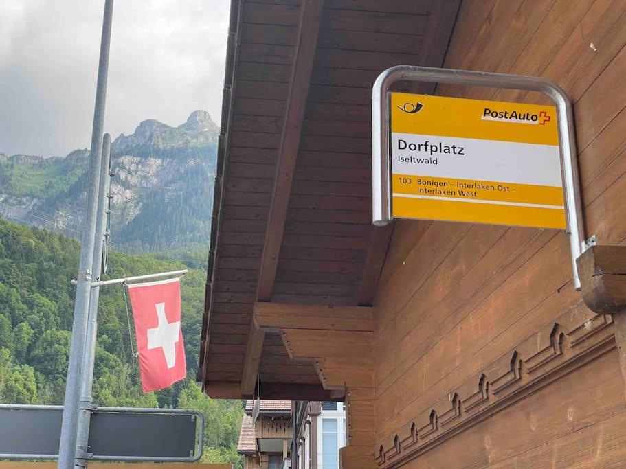Romantic Swiss Alp Iseltwald with Lake & Mountains