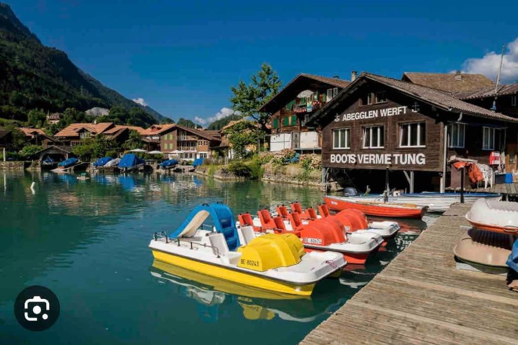 Romantic Swiss Alp Iseltwald with Lake & Mountains
