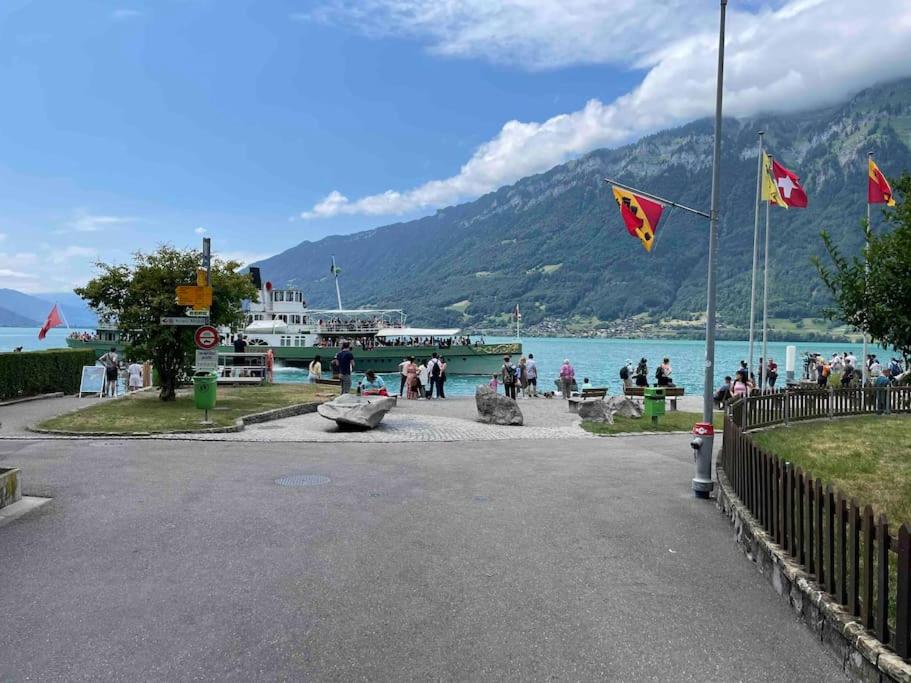 Romantic Swiss Alp Iseltwald with Lake & Mountains