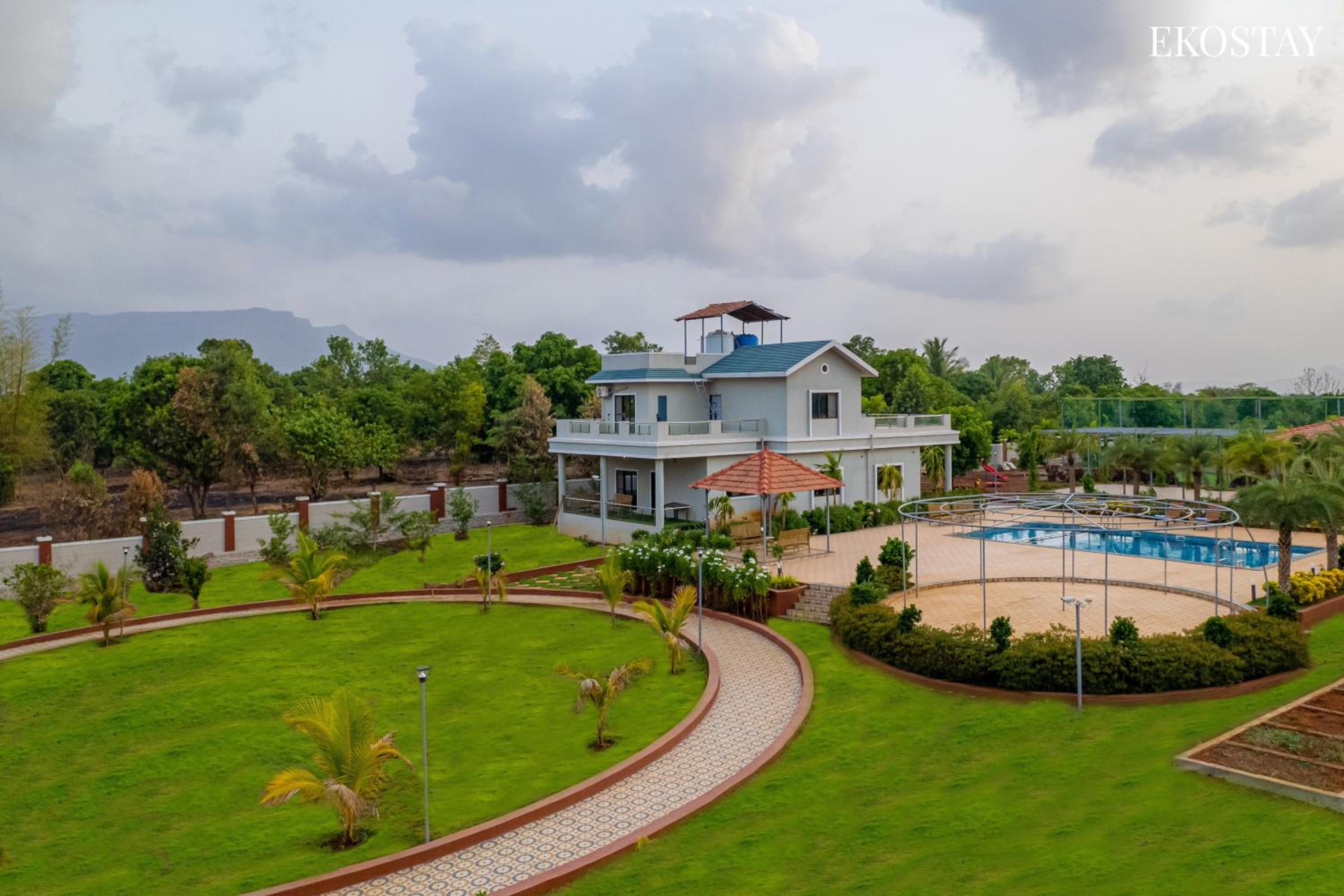 Ekostay Gold Palm Estate I Cricket Turf I Rain Dance I 2 Acre Property view 2
