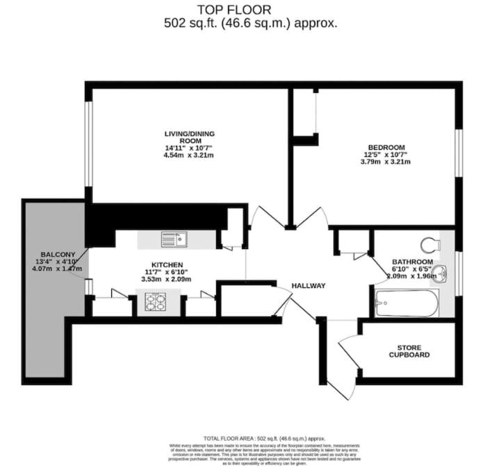 Top Floor 1 Bedroom Apartment with views over London