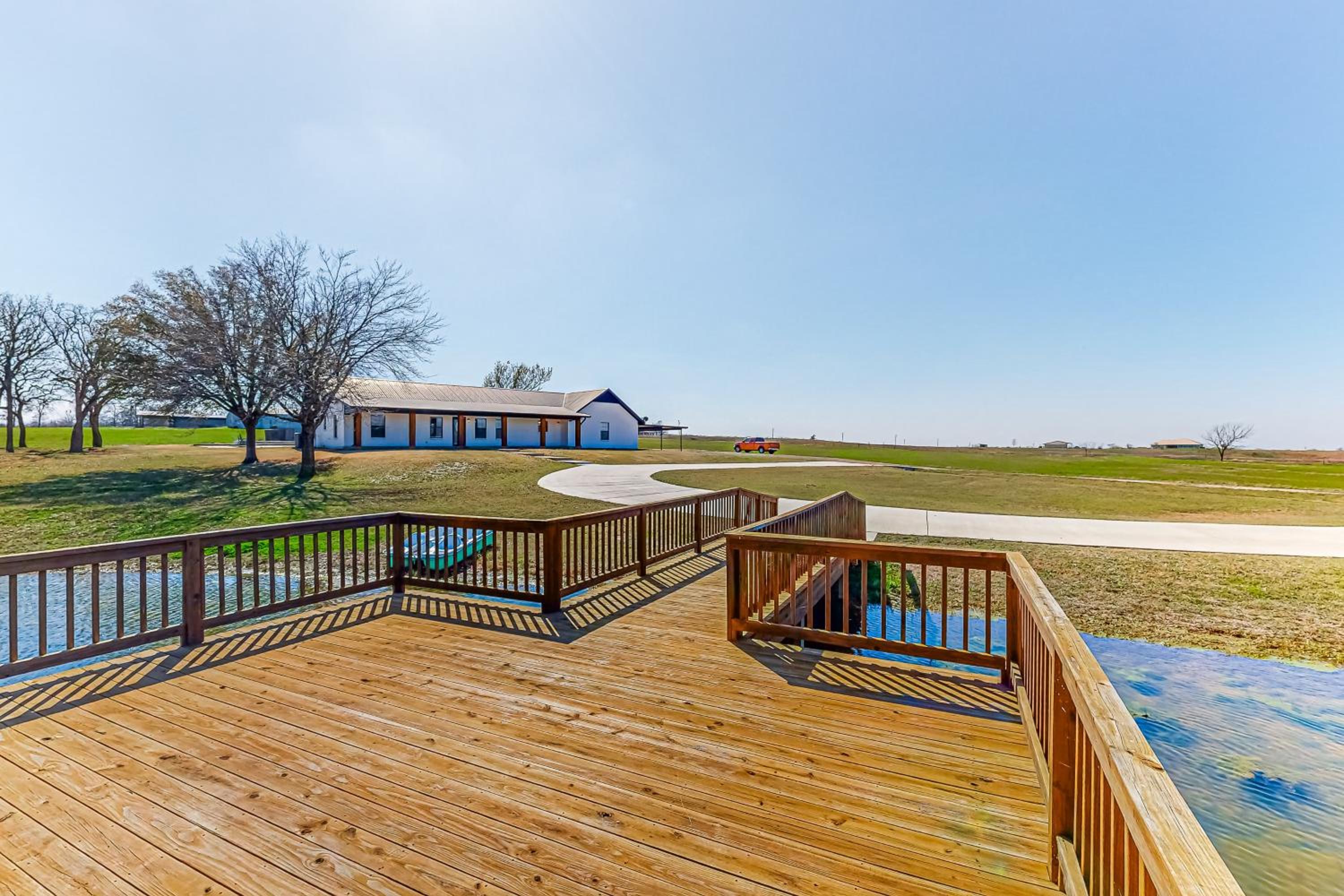 Dog-Friendly Cameron Home with Pond and Poolside Patio