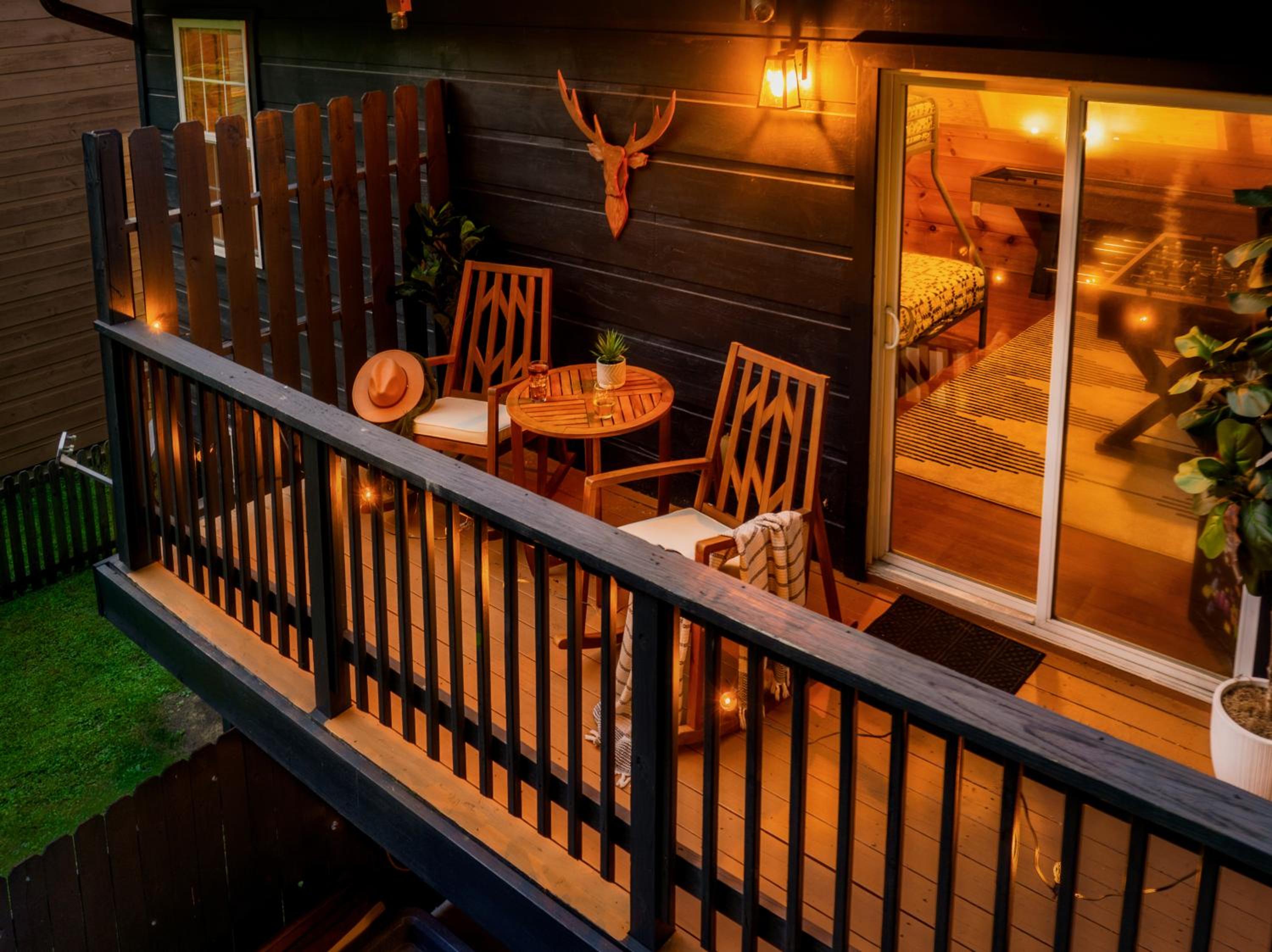 The Copper Bird Mid Century Hot tub Arcade Gameroom Rock Climbing wall