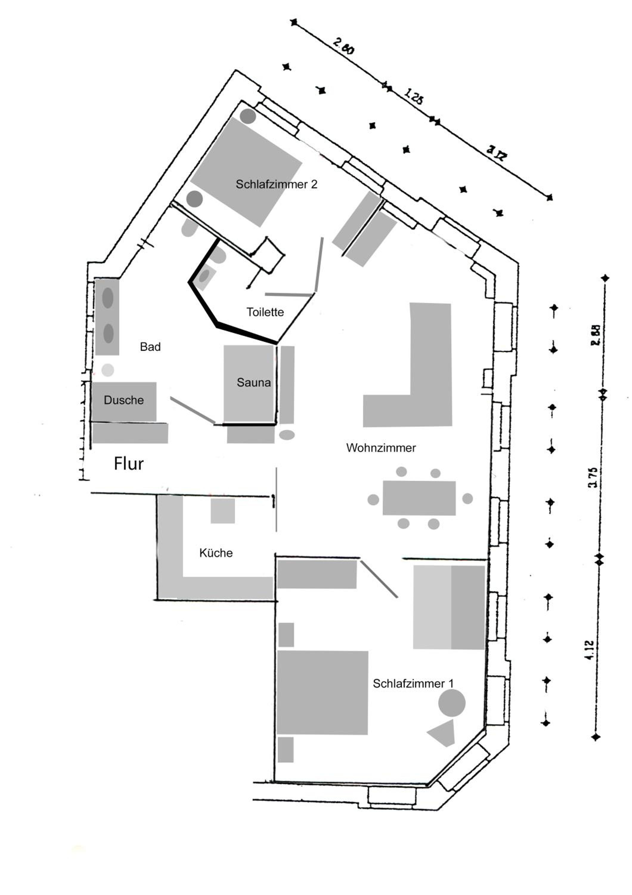 Apartment Kronprinz zentral mit Infrarot-Sauna