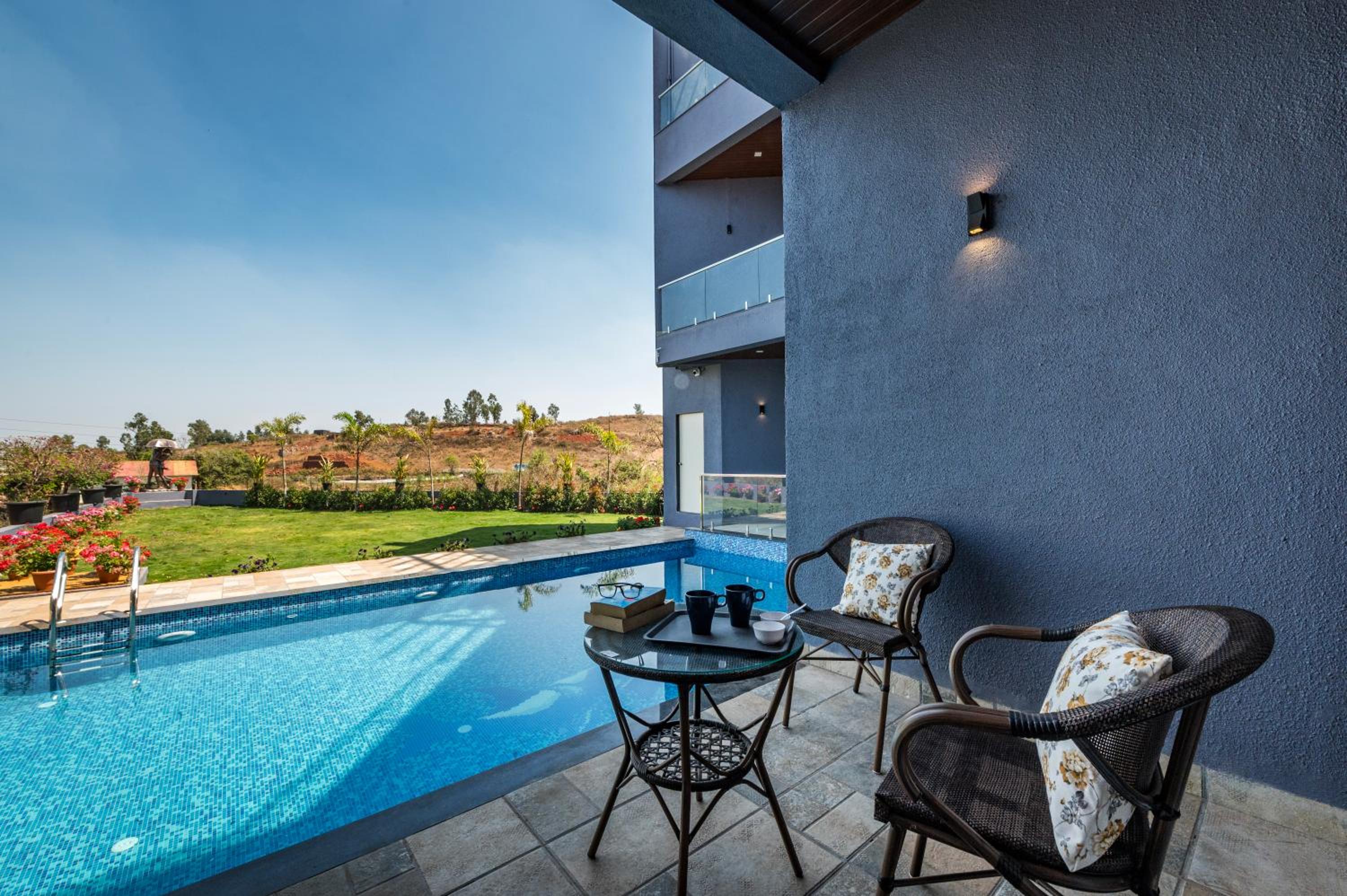 SaffronStays Blueberry - 4BR Panchgani villa with pool, bar lounge & terrace, lush garden vibes for family celebrations