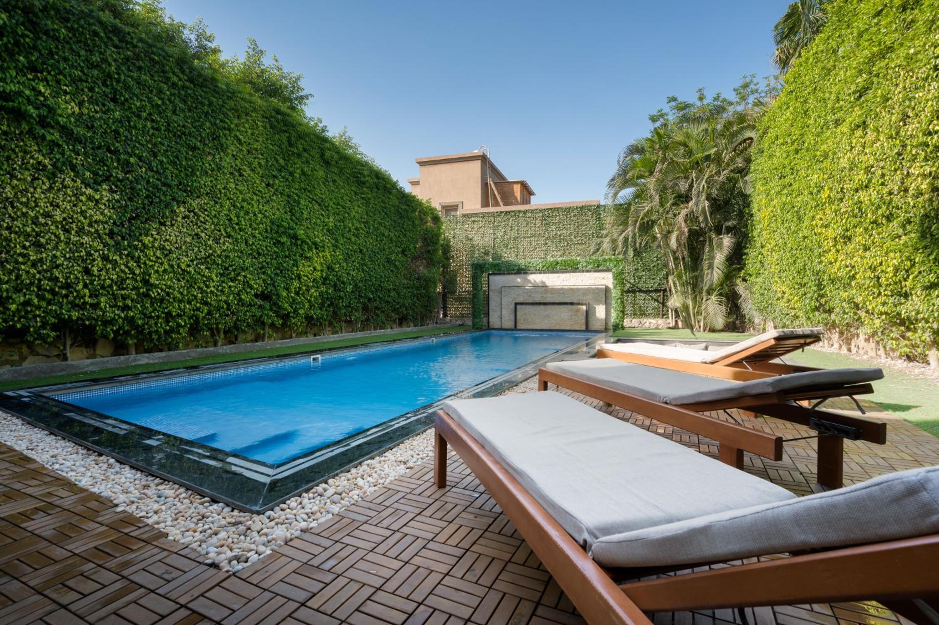 Zyra villa with pool and waterfall in New Cairo