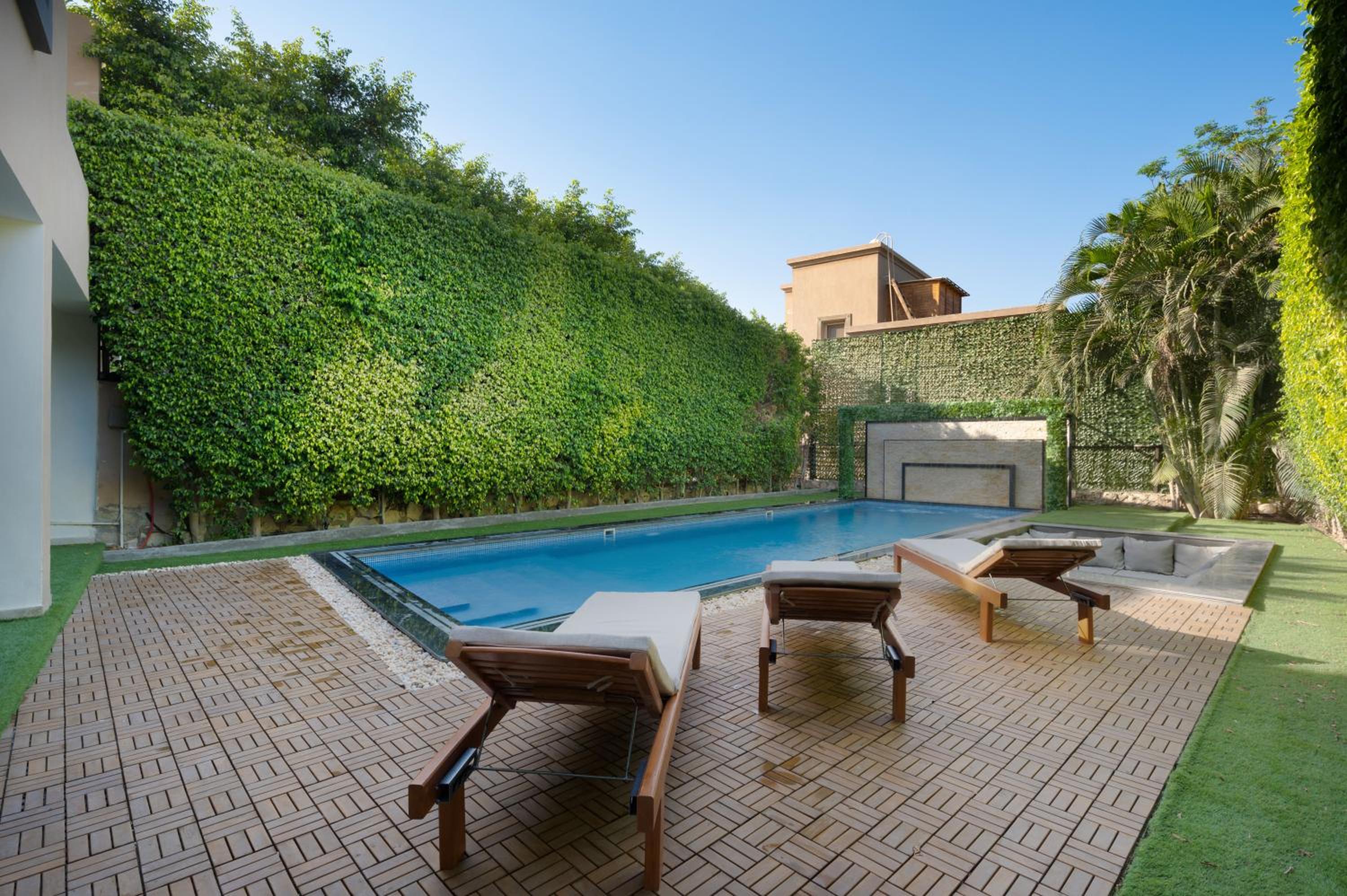 Zyra villa with pool and waterfall in New Cairo
