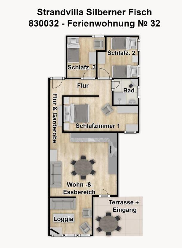 Strandvilla Silberner Fisch Ferienwohnung № 32