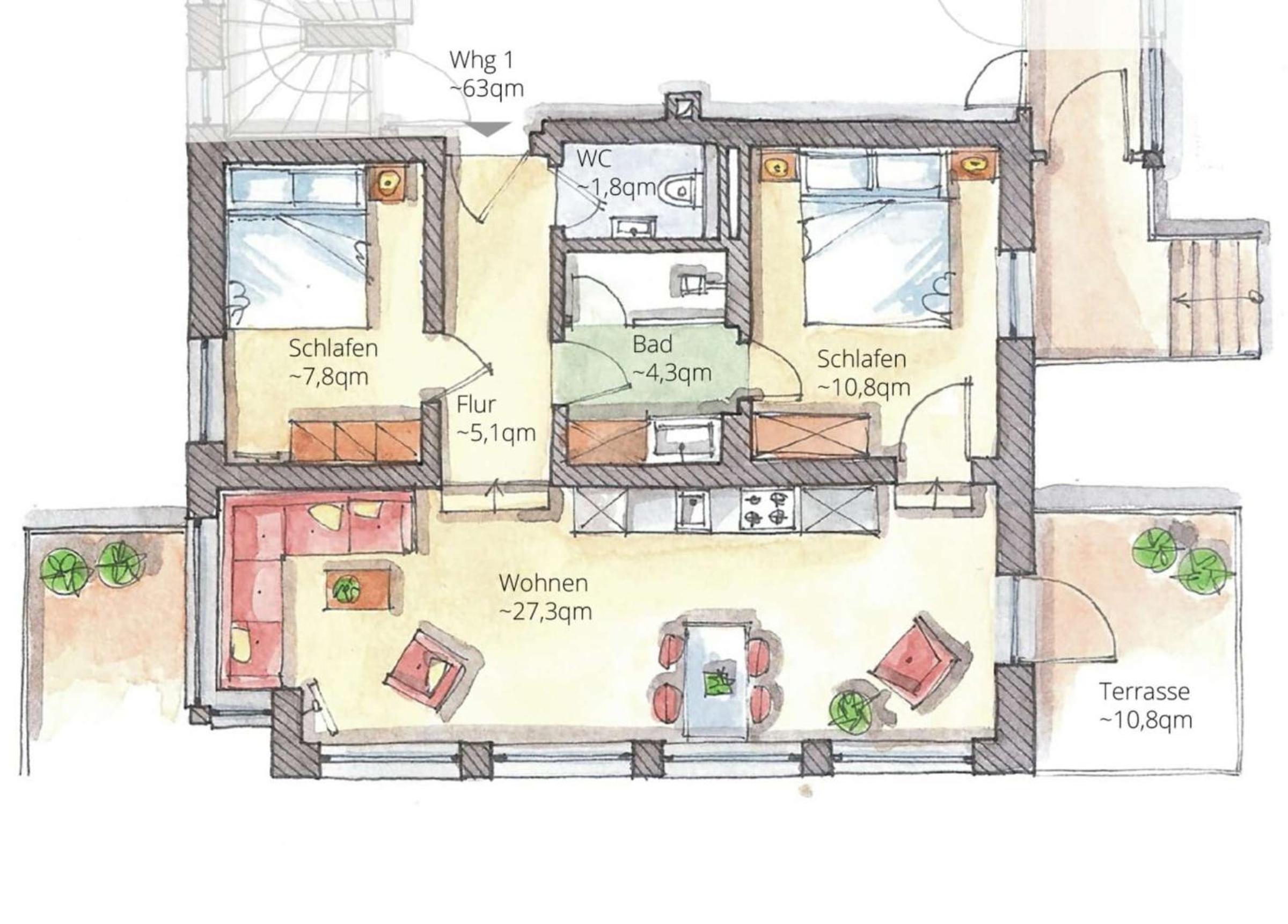 Haus Nordland Ferienwohnung Wattblick 1